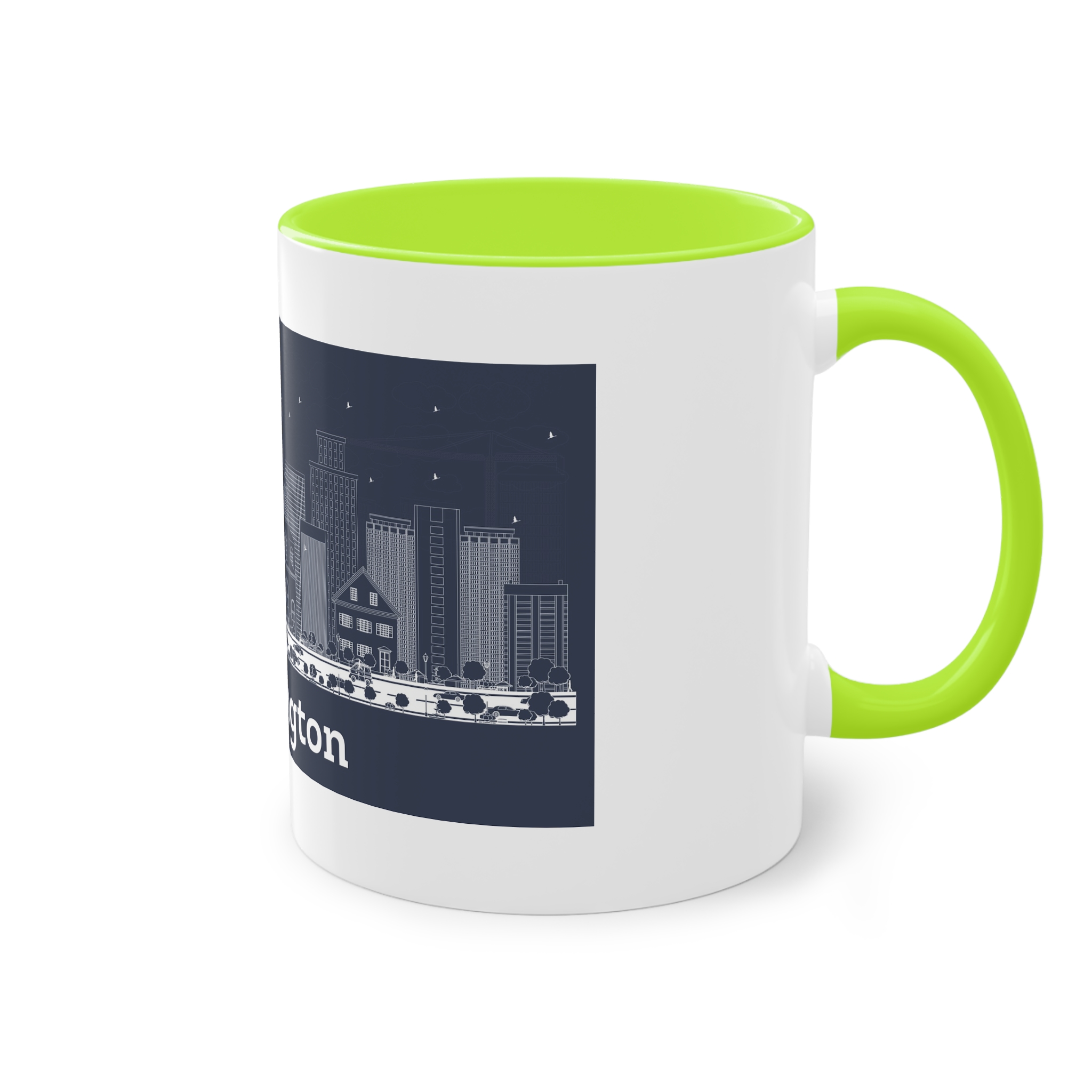 Wilmington Outline Inverse Two Tone Coffee Mug 11oz - Image 28