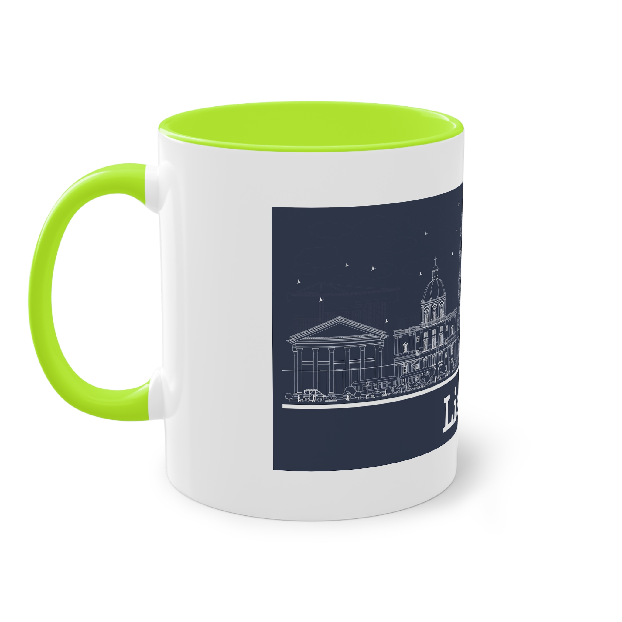 Lisbon New Outline Inverse Two Tone Coffee Mug 11oz - Image 27