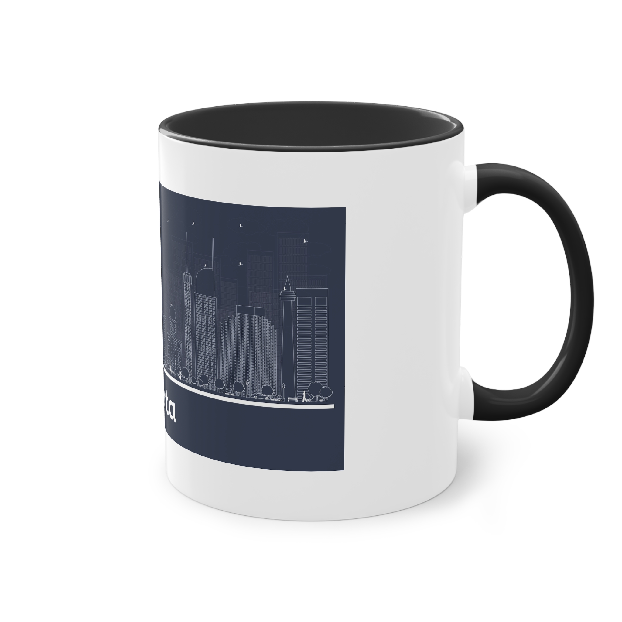 Jakarta Outline Inverse Two Tone Coffee Mug 11oz - Image 12