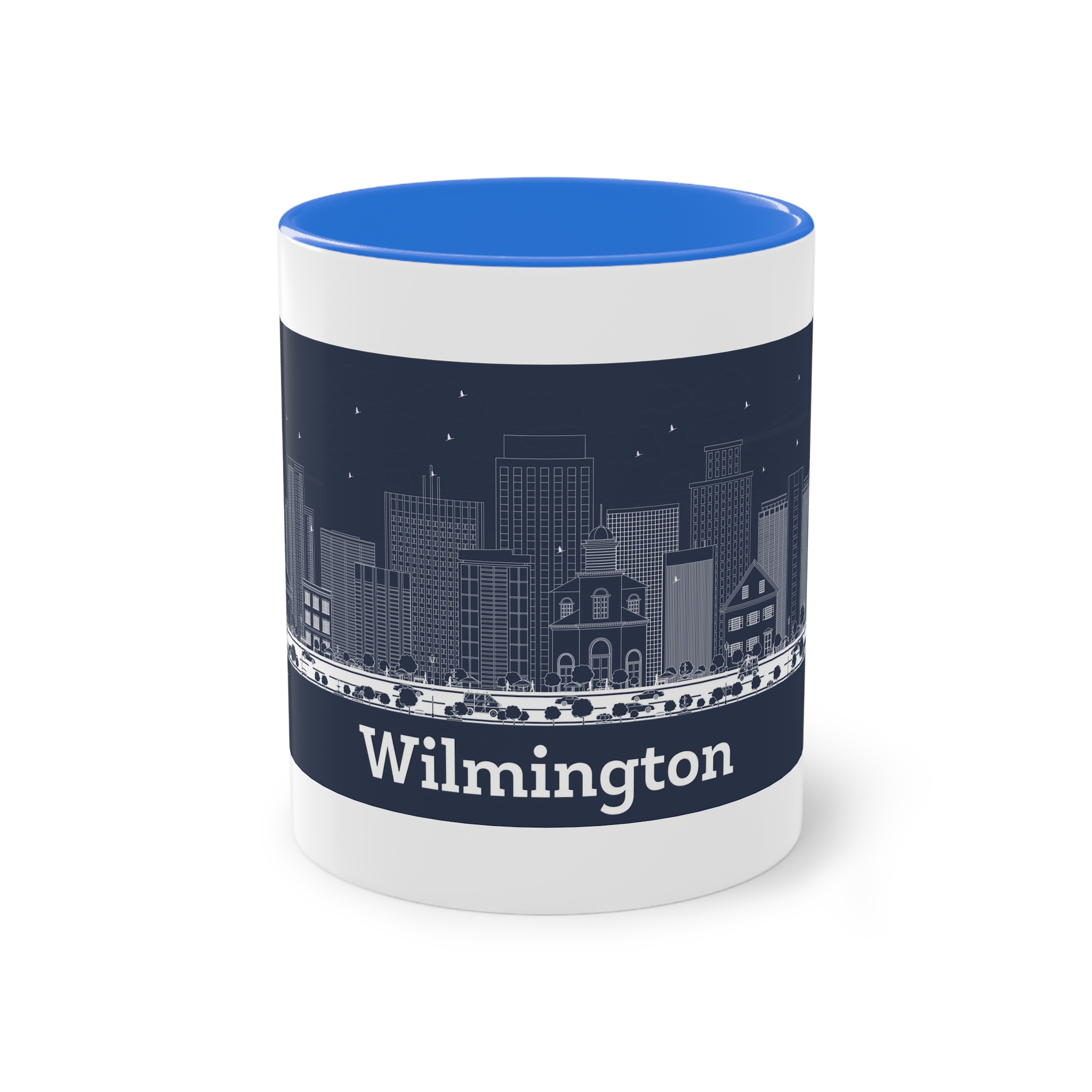 Wilmington Outline Inverse Two Tone Coffee Mug 11oz - Image 37