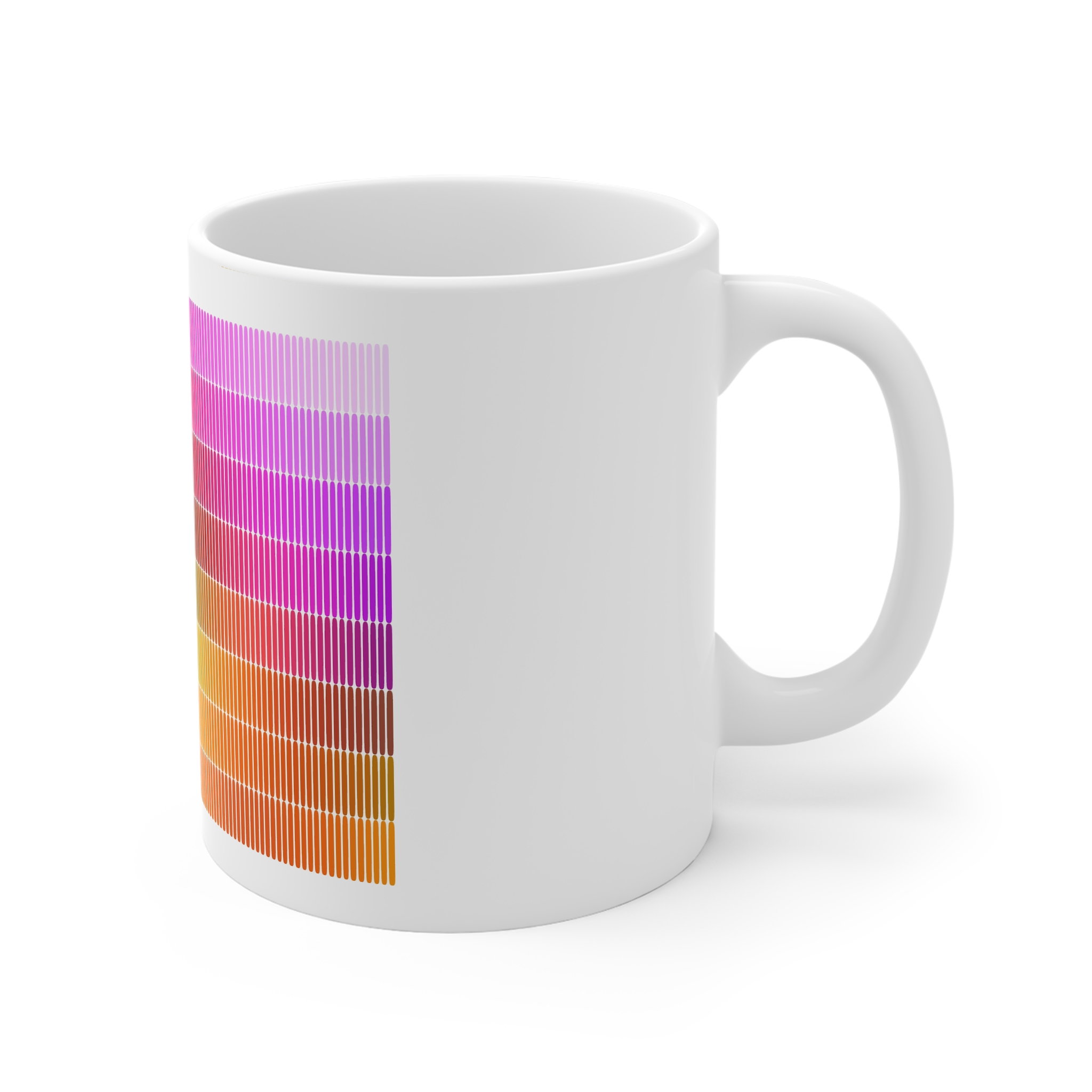 Rainbow Abstract Vector Background With Stripes 11oz White Mug - Image 3