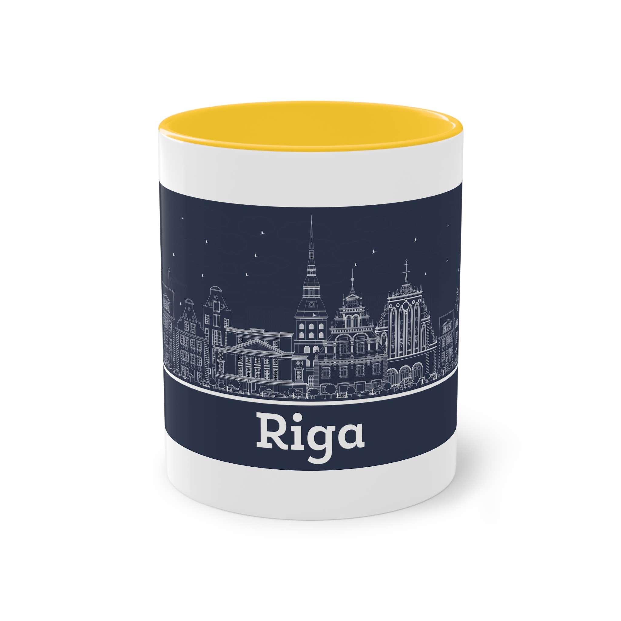 Riga Outline Inverse Two Tone Coffee Mug 11oz - Image 17
