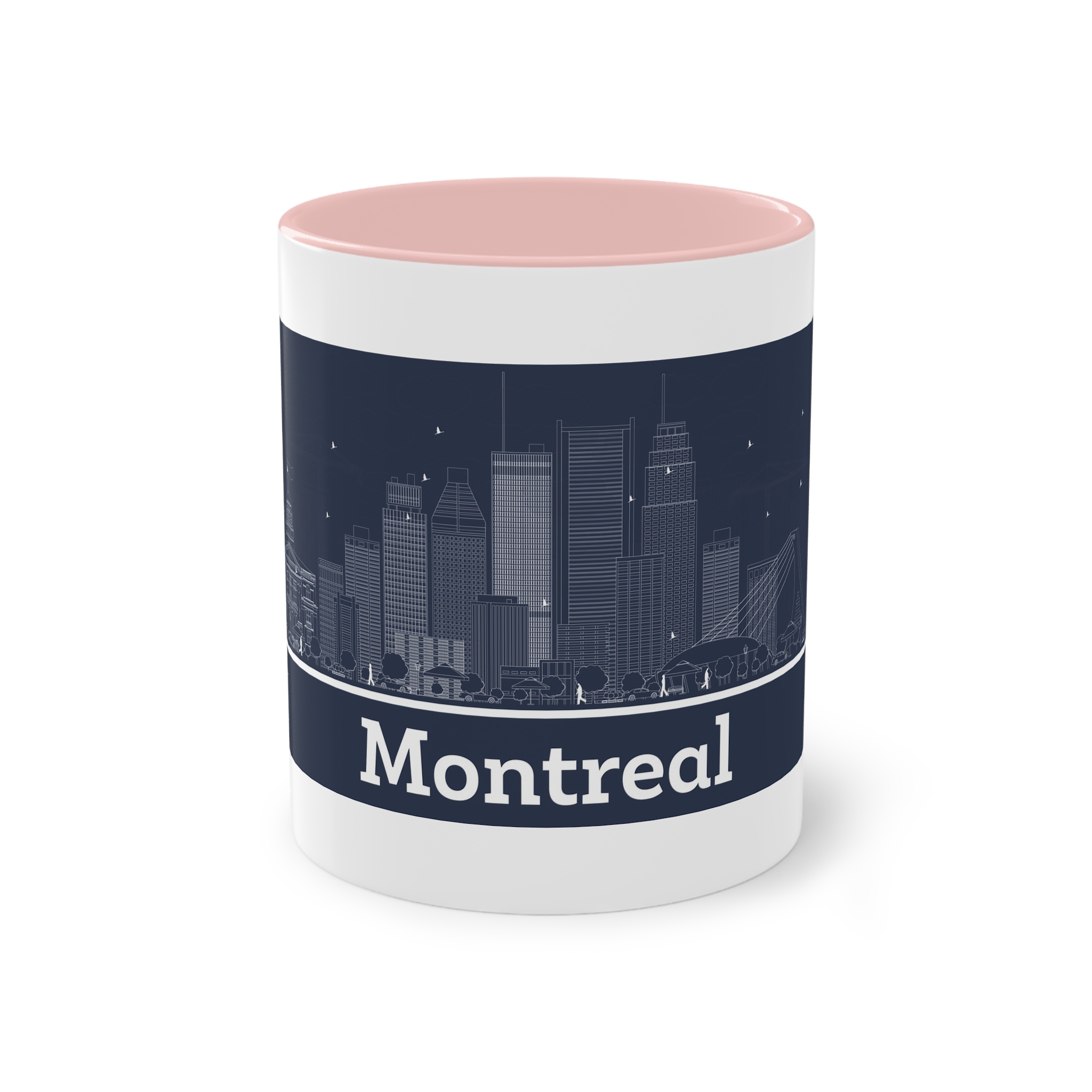 Montreal Outline Inverse Two Tone Coffee Mug 11oz - Image 45