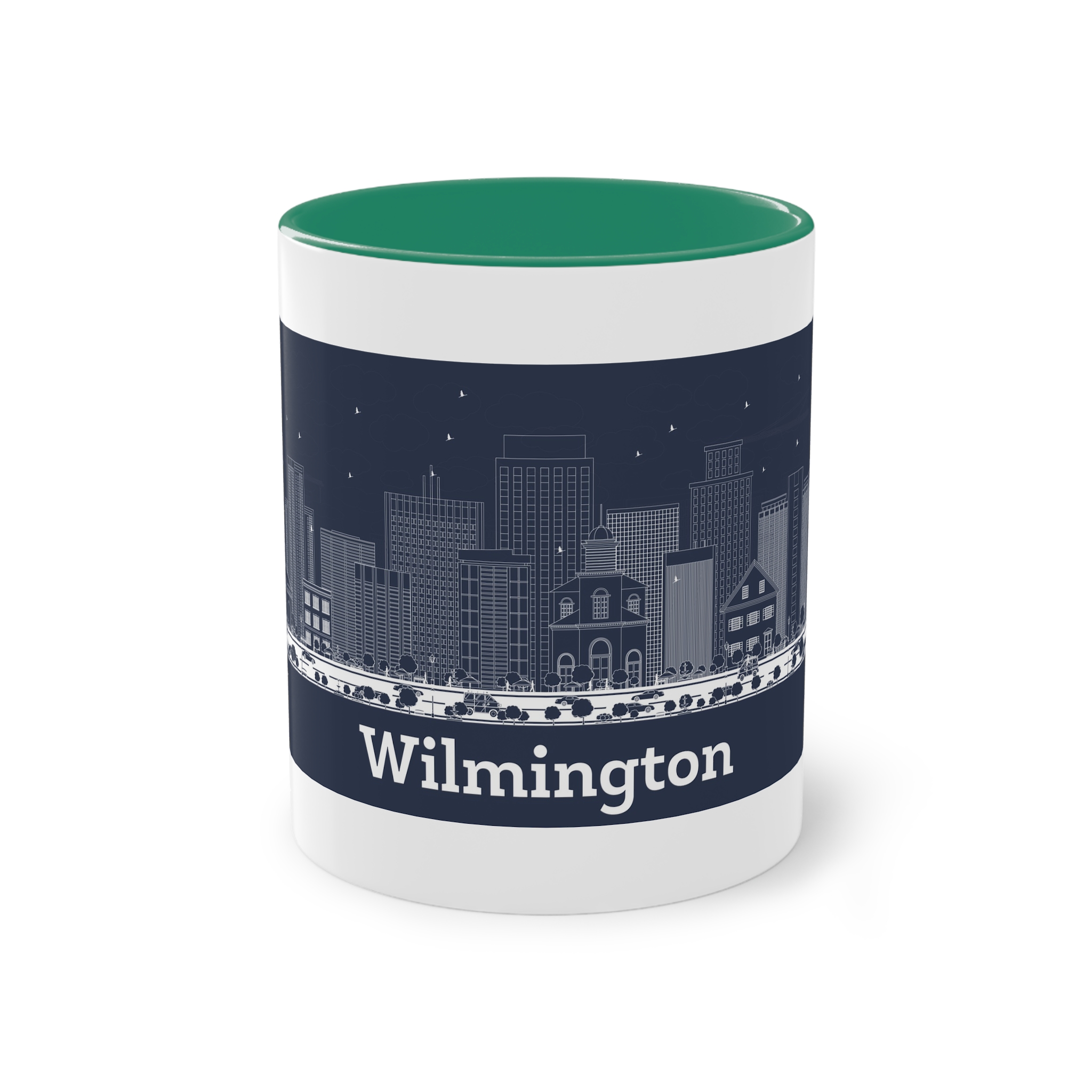 Wilmington Outline Inverse Two Tone Coffee Mug 11oz - Image 29