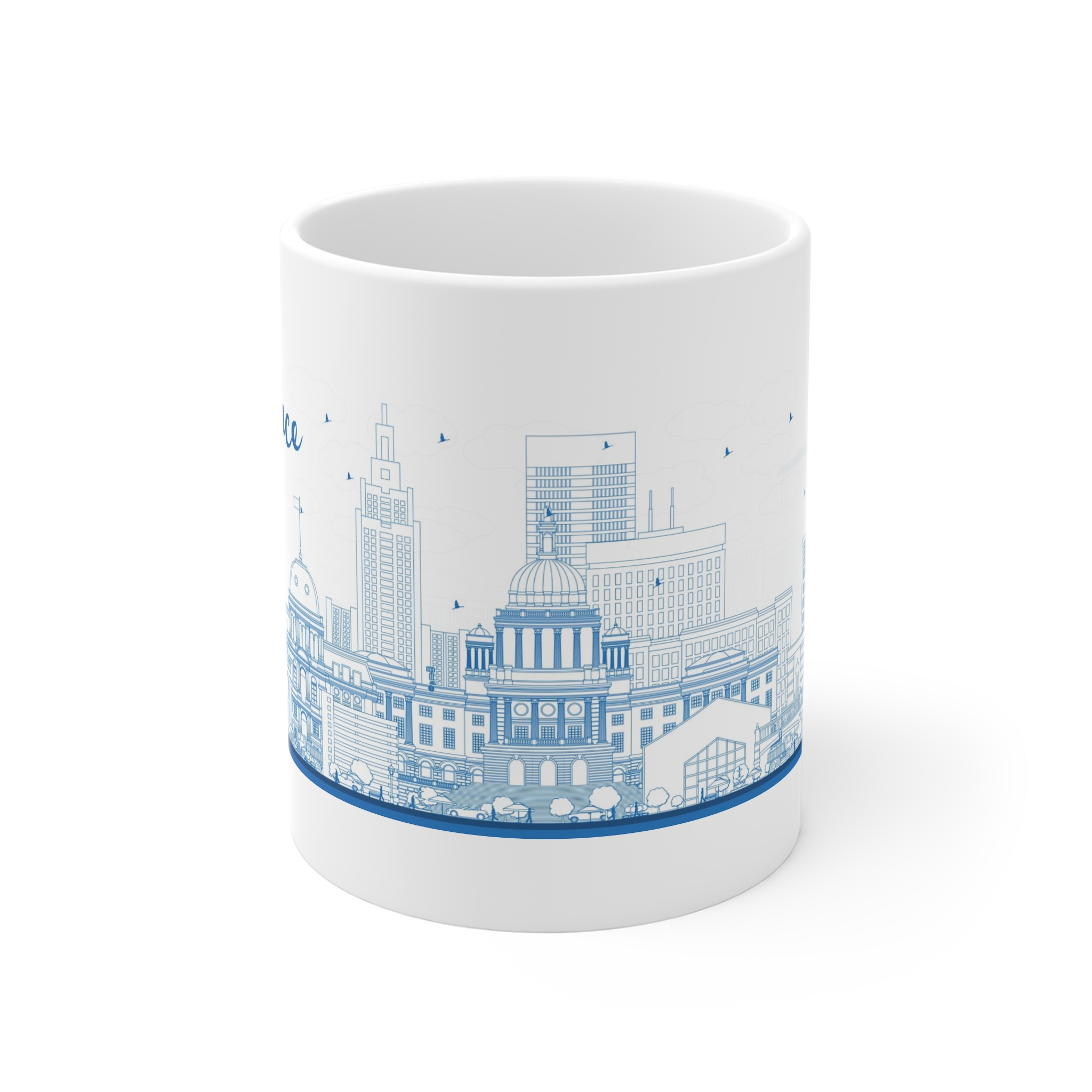 Providence Rhode Island Outline 11oz White Mug