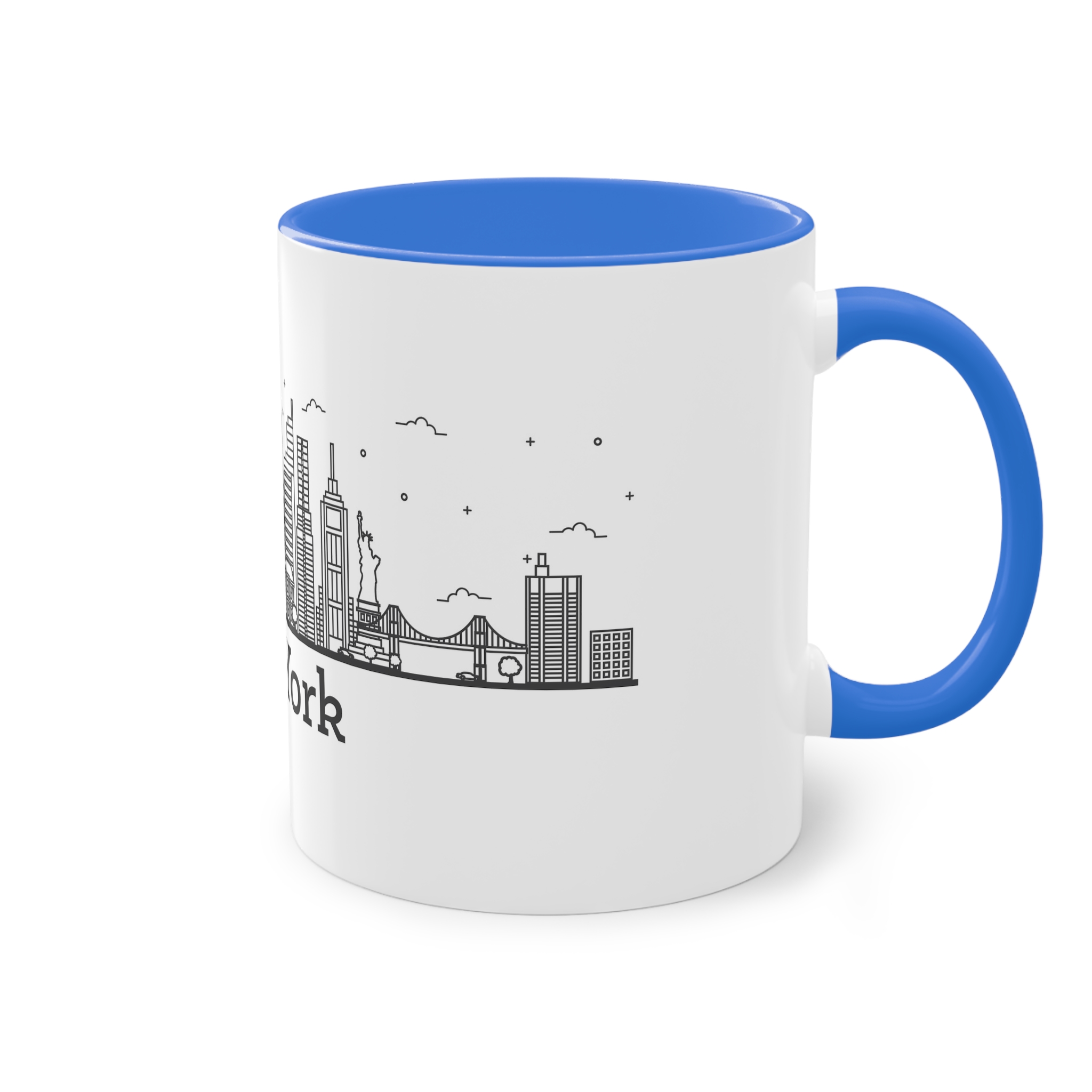 New York Outline Bold 2018 Two Tone Coffee Mug 11oz - Image 40