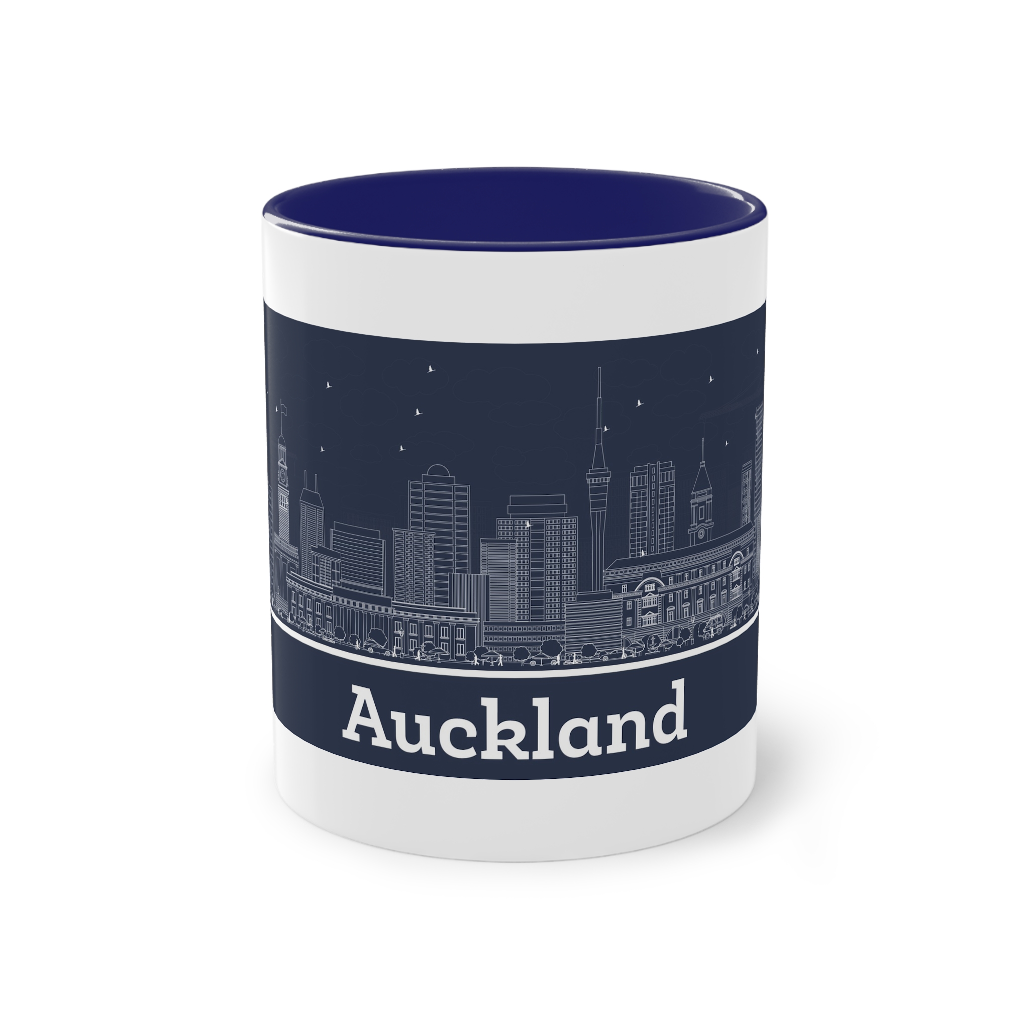 Auckland Outline Inverse Two Tone Coffee Mug 11oz - Image 41