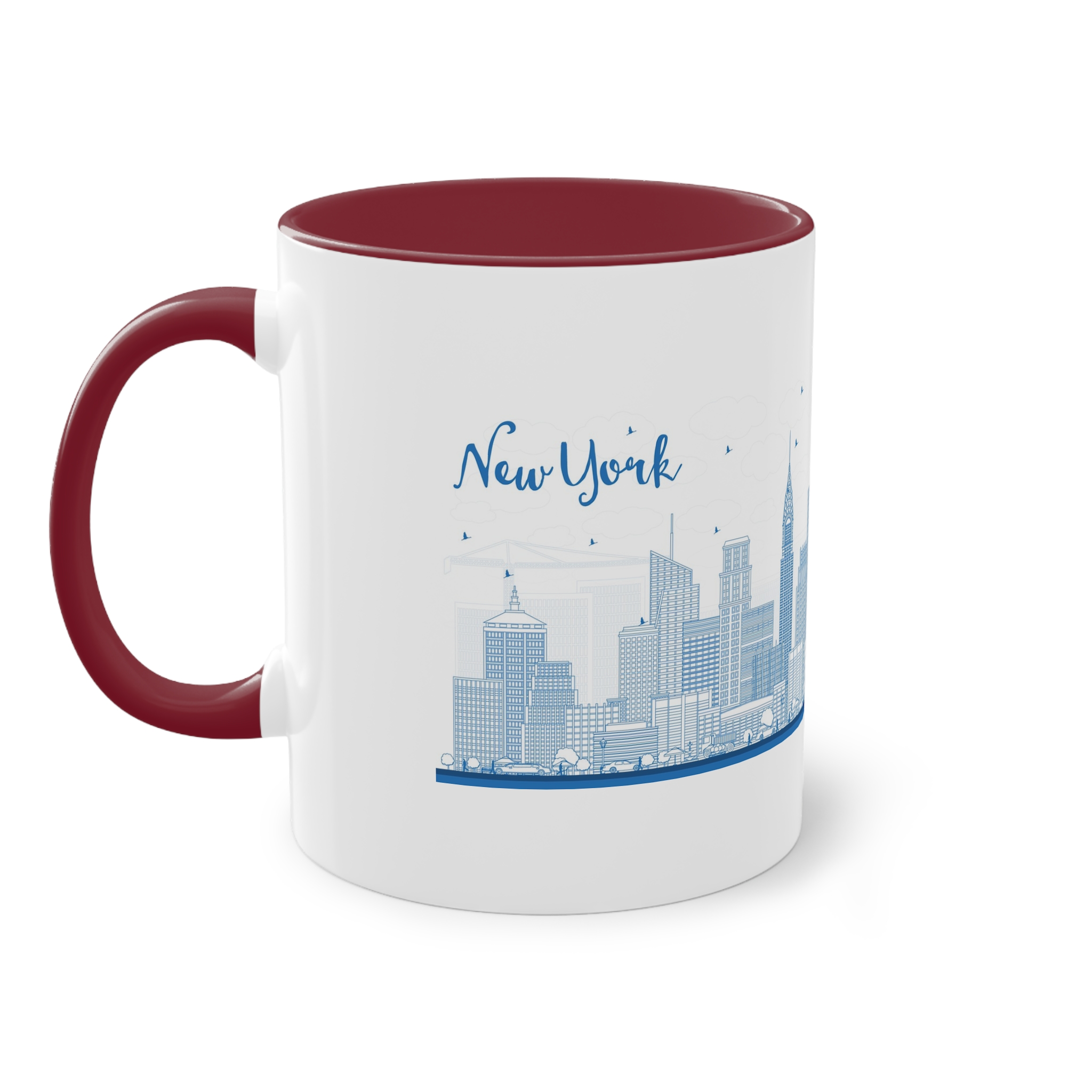 New York New Outline Two Tone Coffee Mug 11oz - Image 7