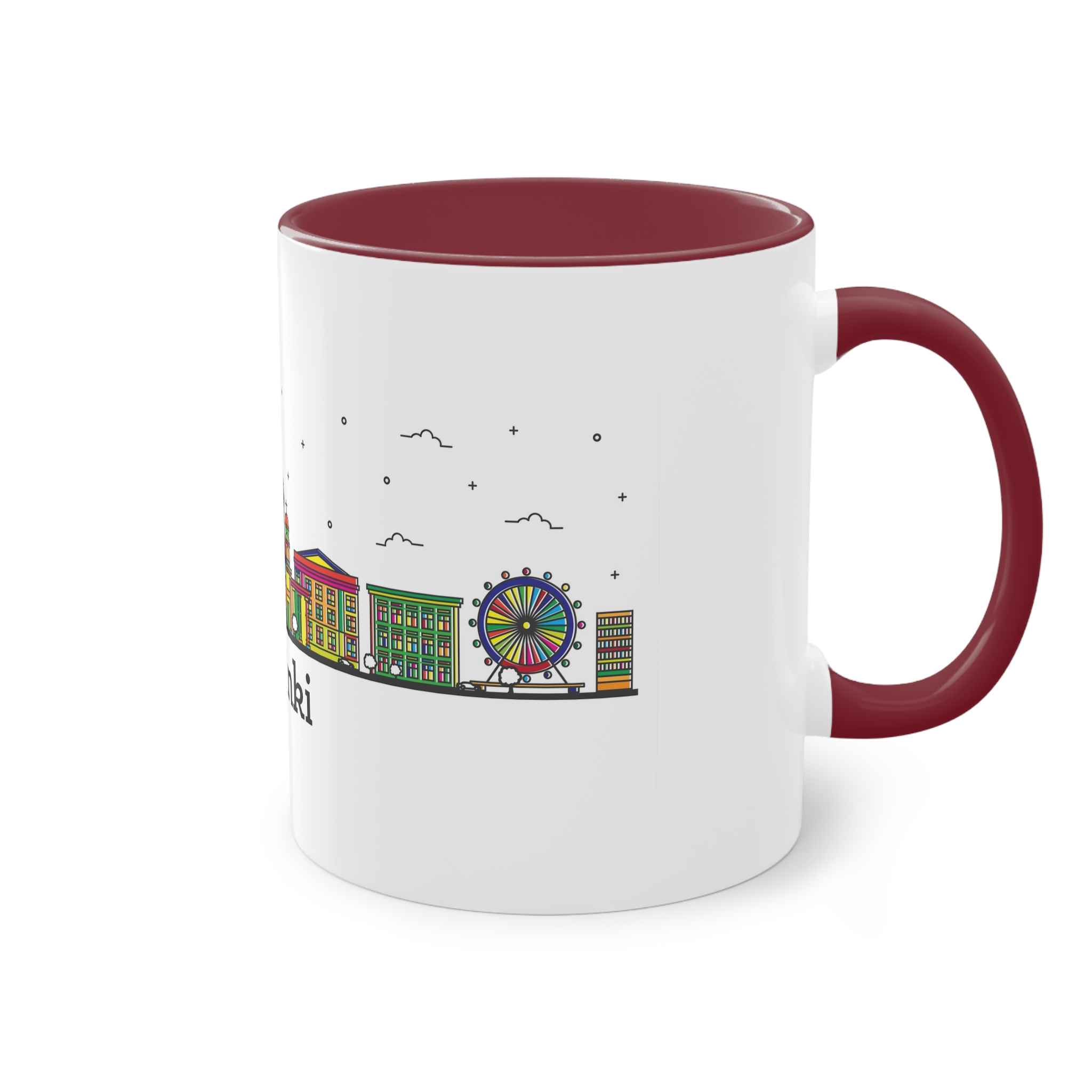 Helsinki Outline Bold Color Two Tone Coffee Mug 11oz - Image 8
