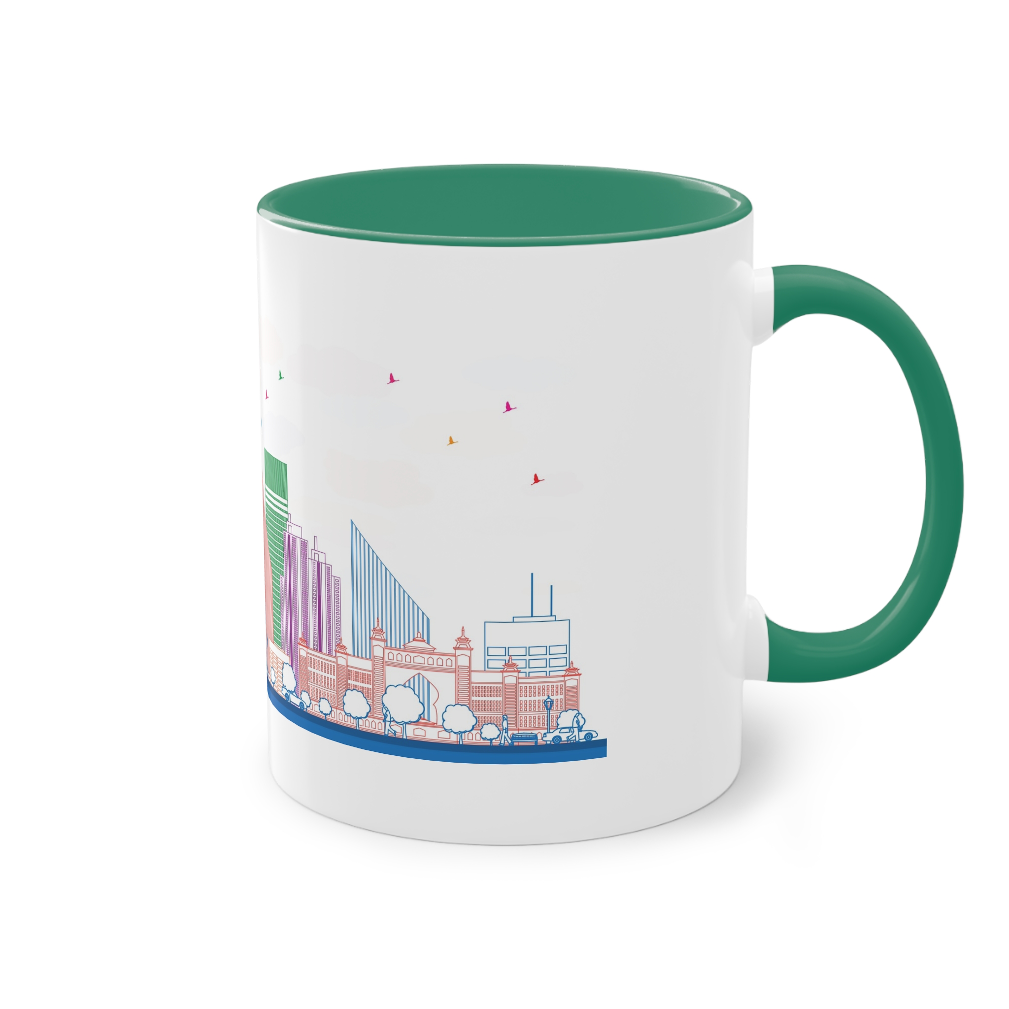 Dubai Outline Color Two Tone Coffee Mug 11oz - Image 32