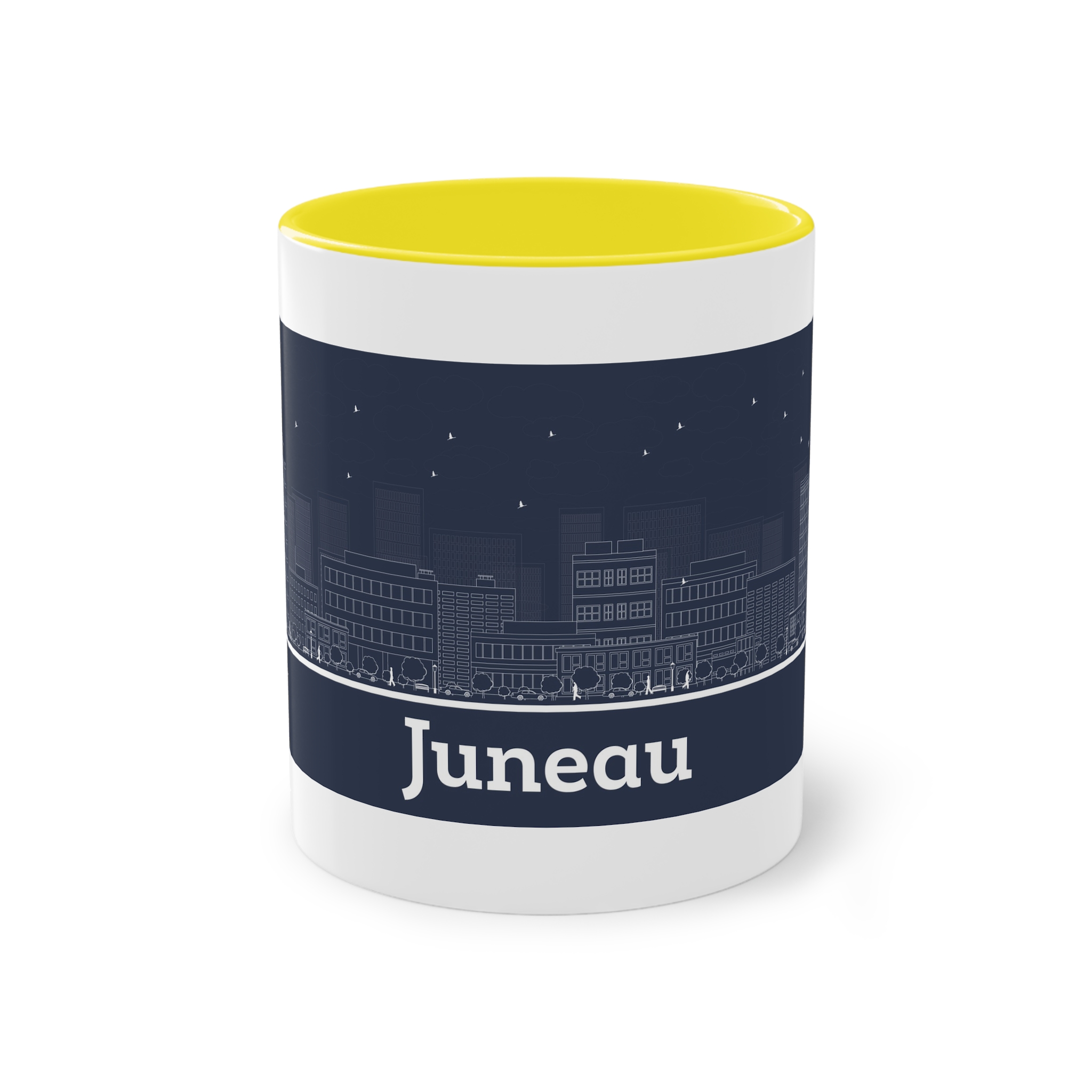 Juneau Outline Inverse Two Tone Coffee Mug 11oz - Image 21