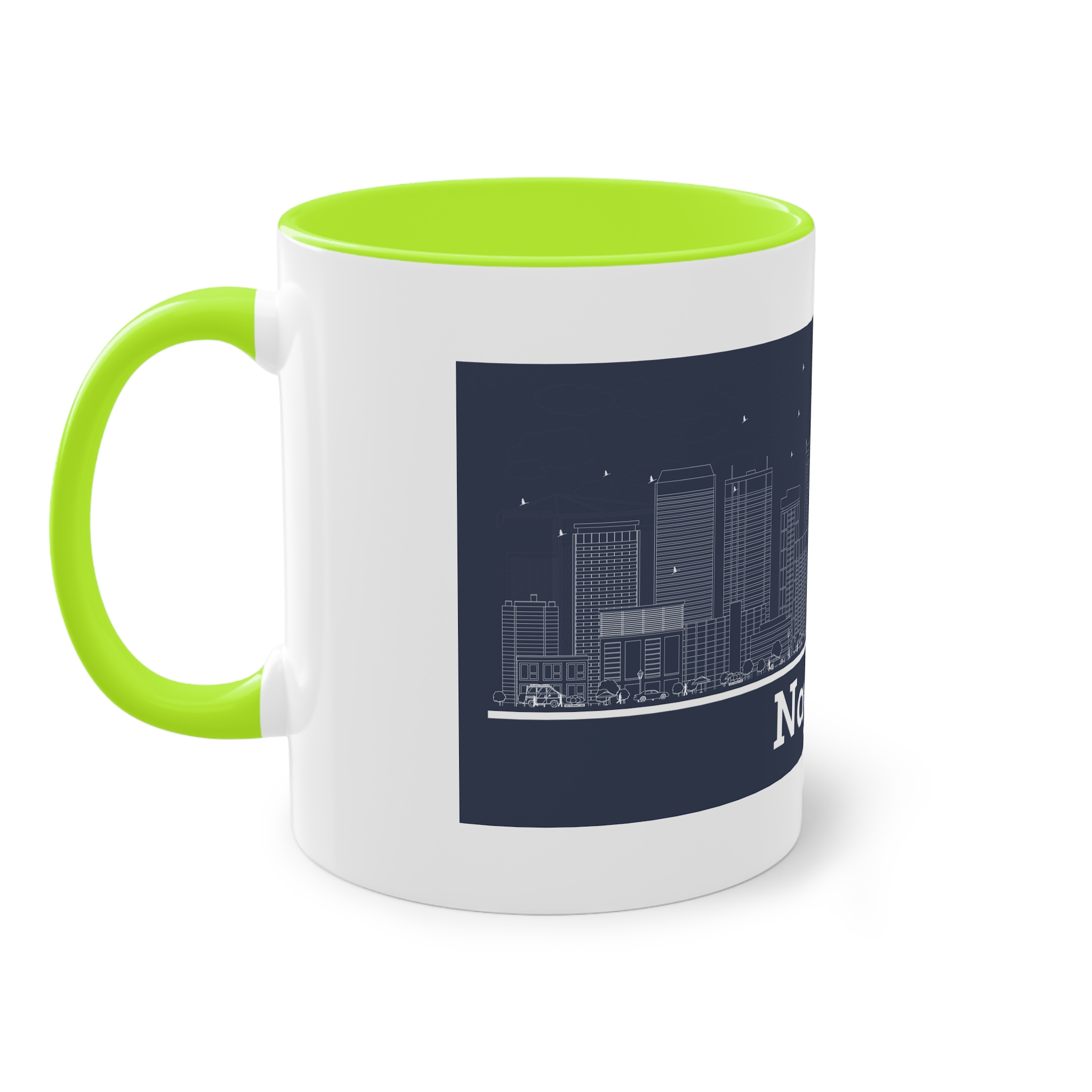 Nagoya Outline Inverse Two Tone Coffee Mug 11oz - Image 27