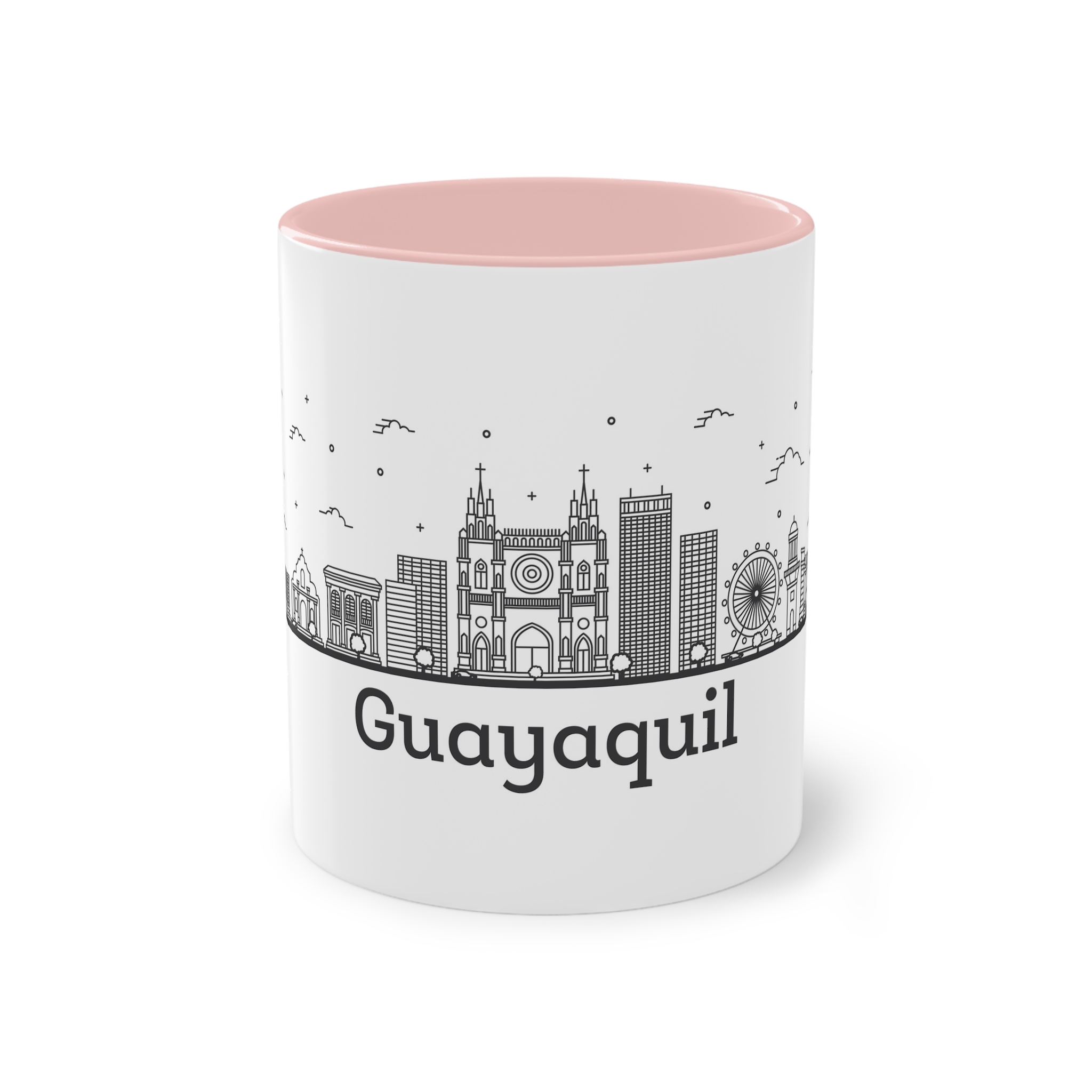 Guayaquil Outline Bold Two Tone Coffee Mug 11oz - Image 45