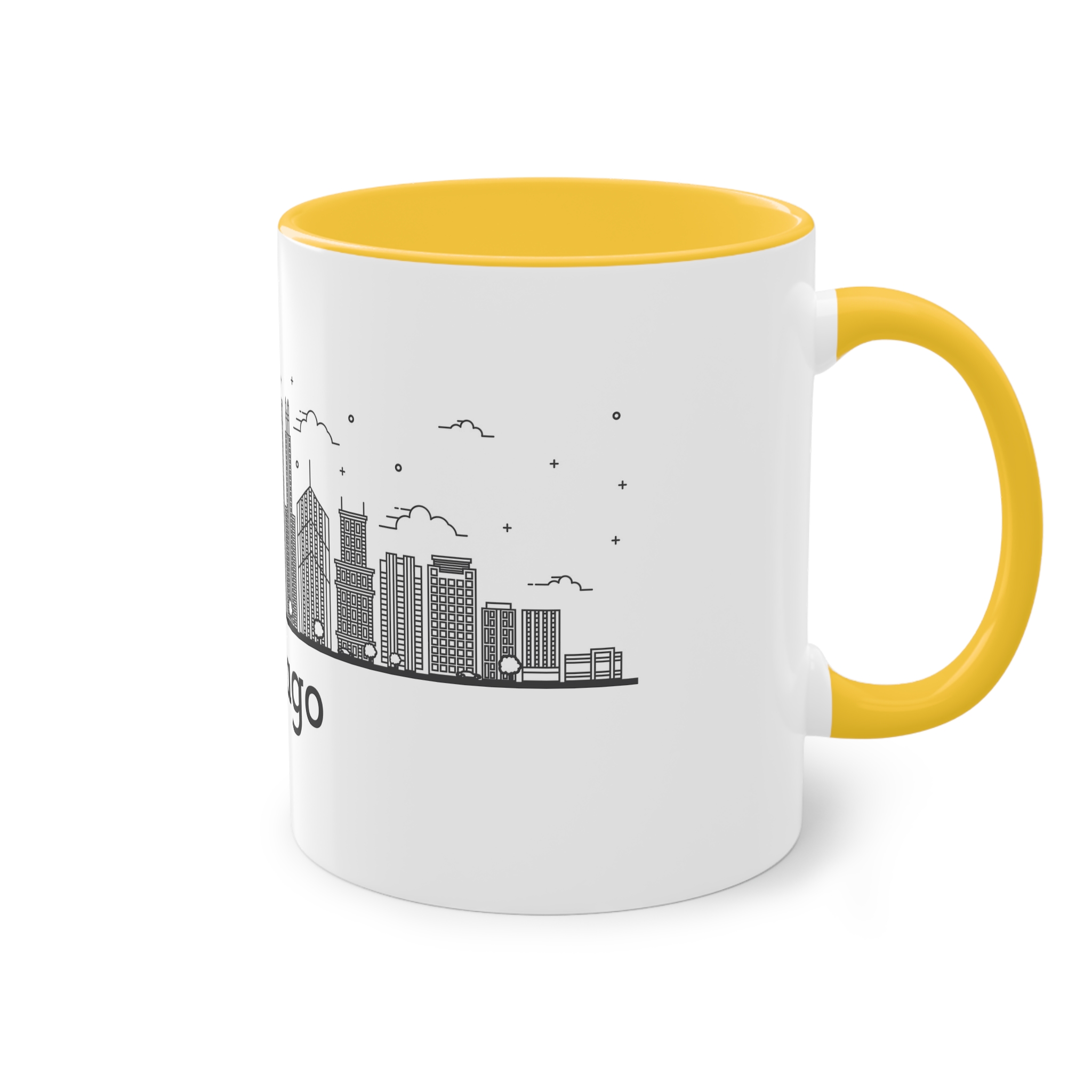 Chicago Outline Bold Two Tone Coffee Mug 11oz - Image 20