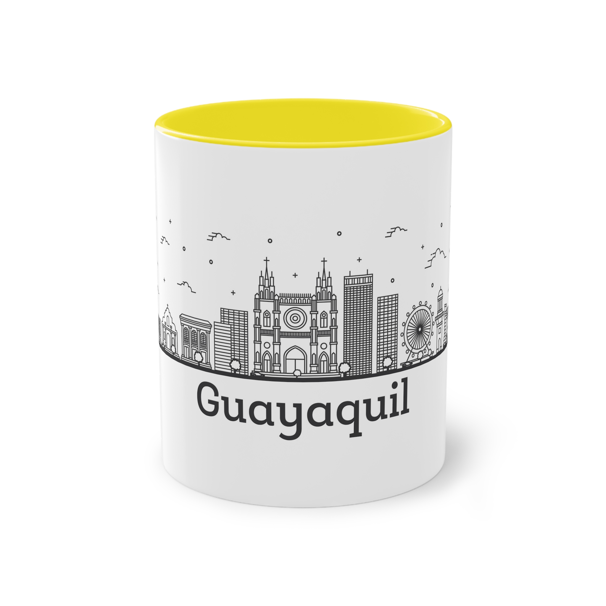 Guayaquil Outline Bold Two Tone Coffee Mug 11oz - Image 21