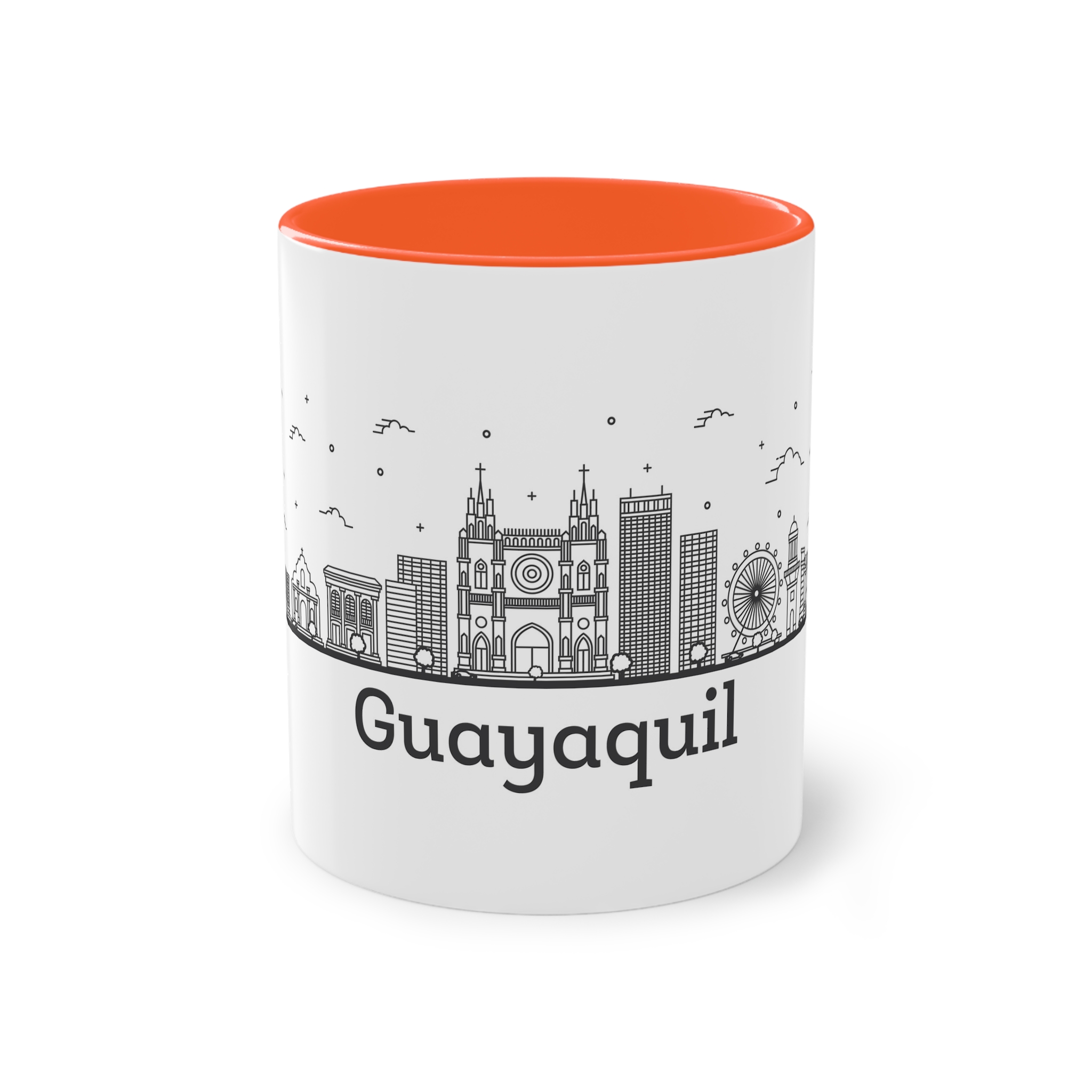 Guayaquil Outline Bold Two Tone Coffee Mug 11oz - Image 13