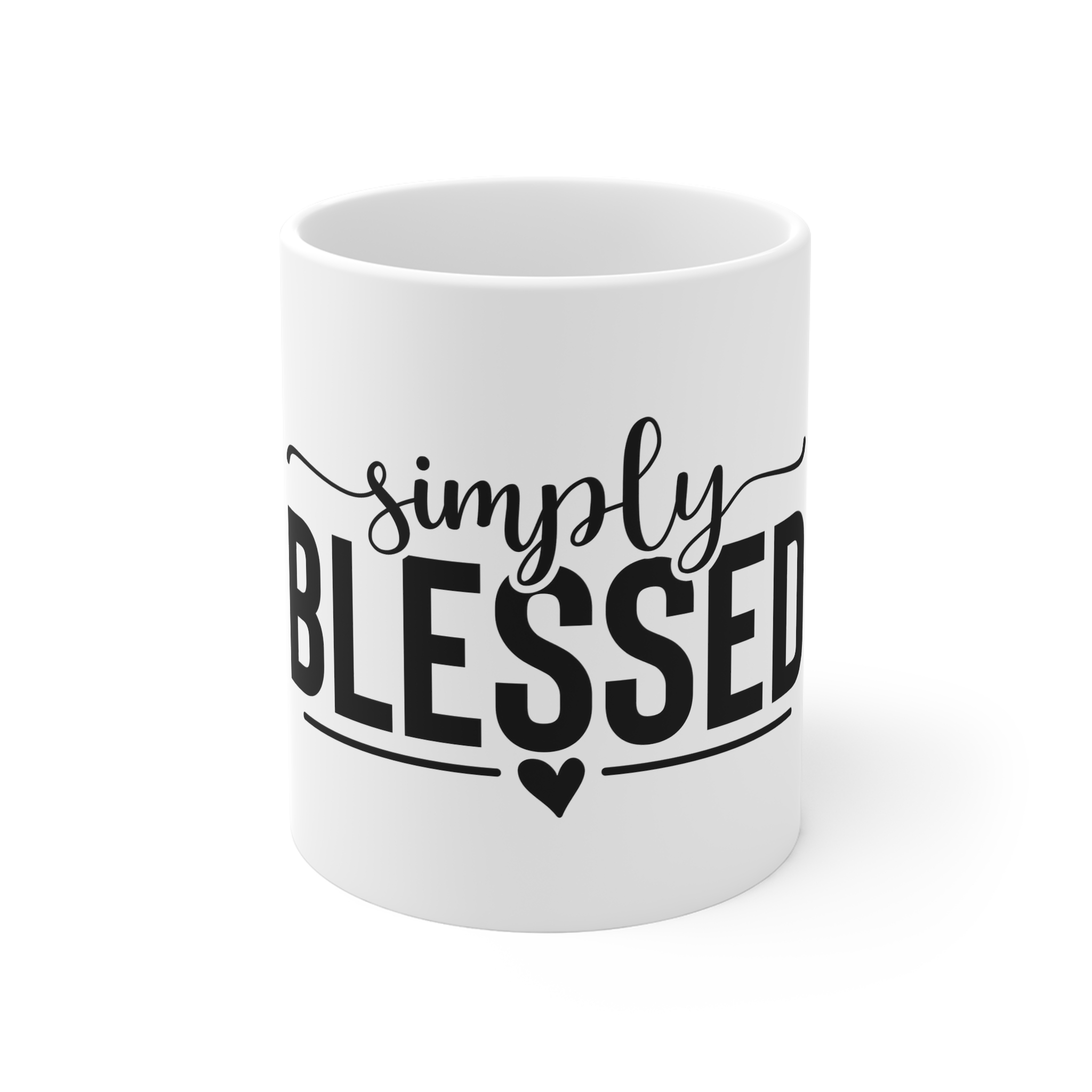 Simply Blessed Inspirational Message Gratitude 11oz White Mug