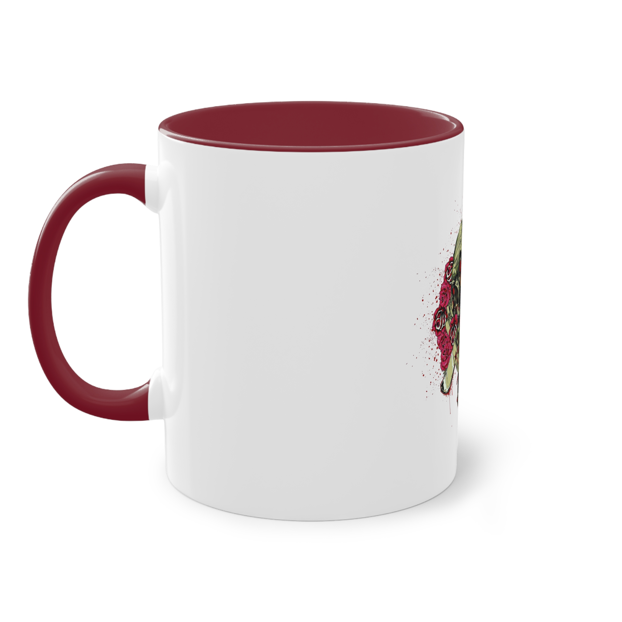 Back Back Zombie Skulls With Blades Knuckle Duster Two Tone Coffee Mug 11oz - Image 7