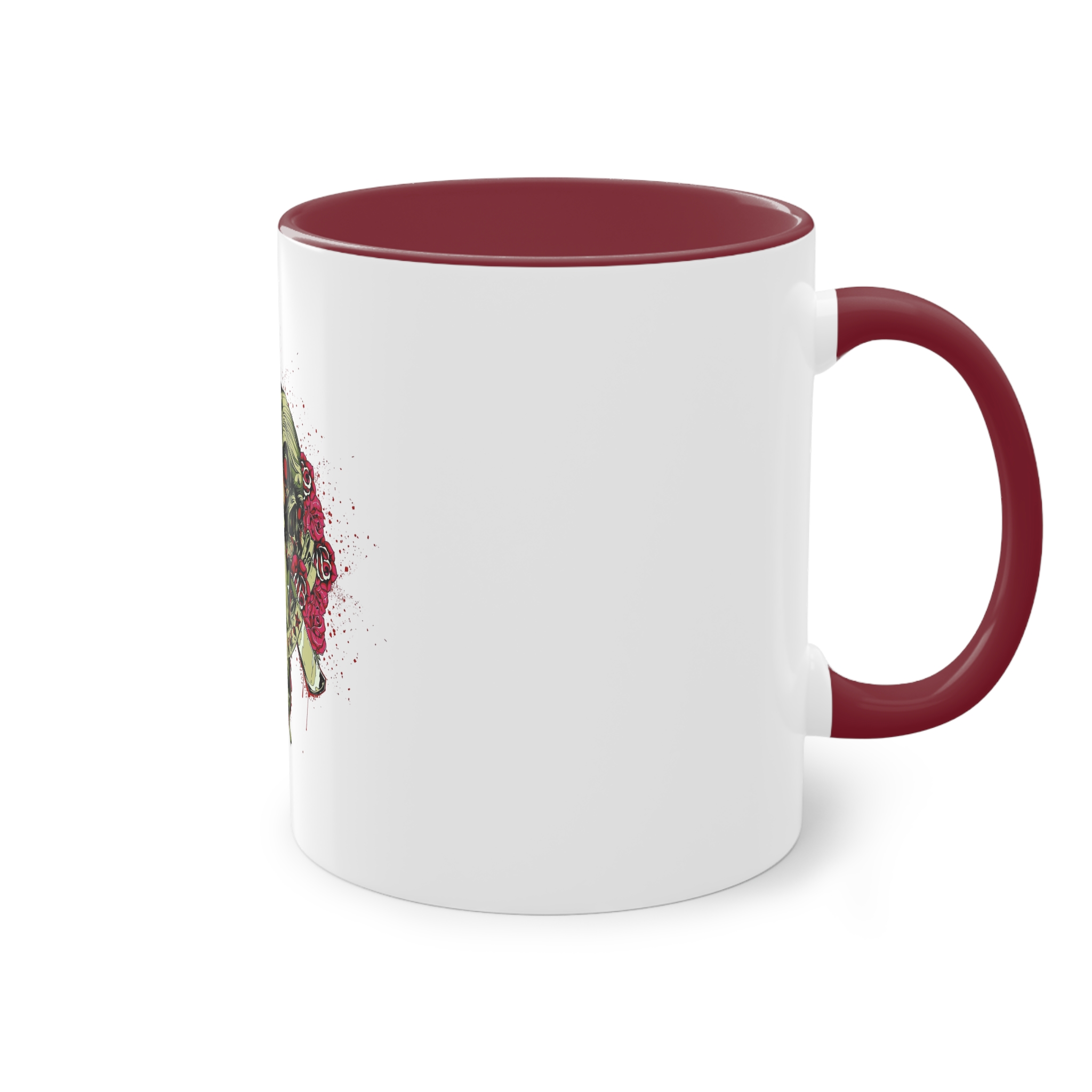 Back Back Zombie Skulls With Blades Knuckle Duster Two Tone Coffee Mug 11oz - Image 8