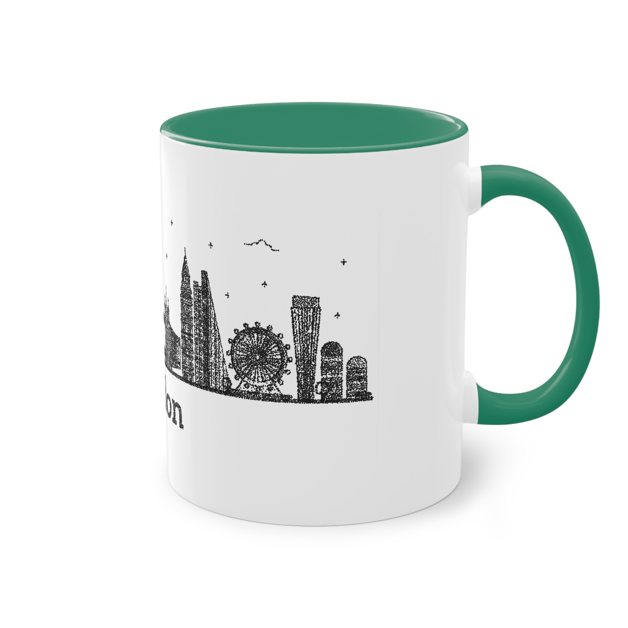 London Outline Bold Color Texture Two Tone Coffee Mug 11oz - Image 32
