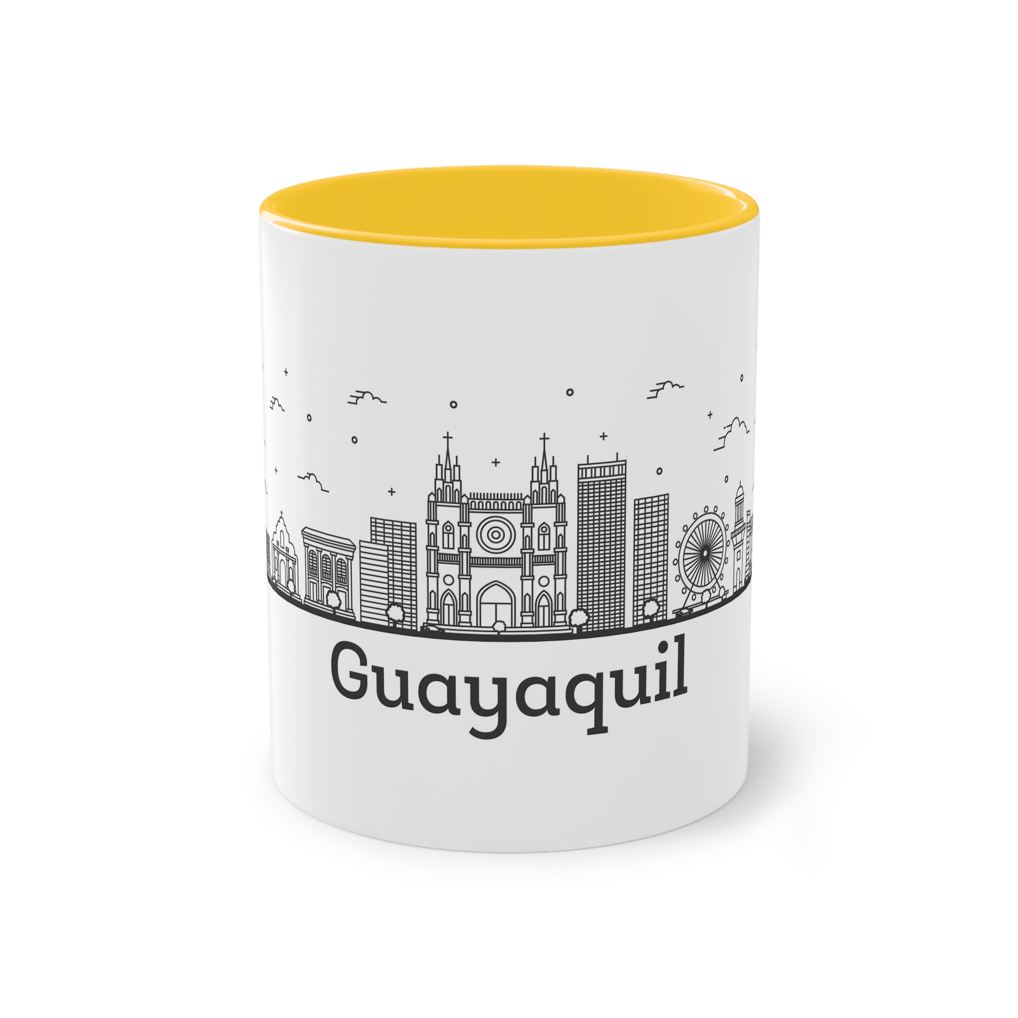 Guayaquil Outline Bold Two Tone Coffee Mug 11oz - Image 17