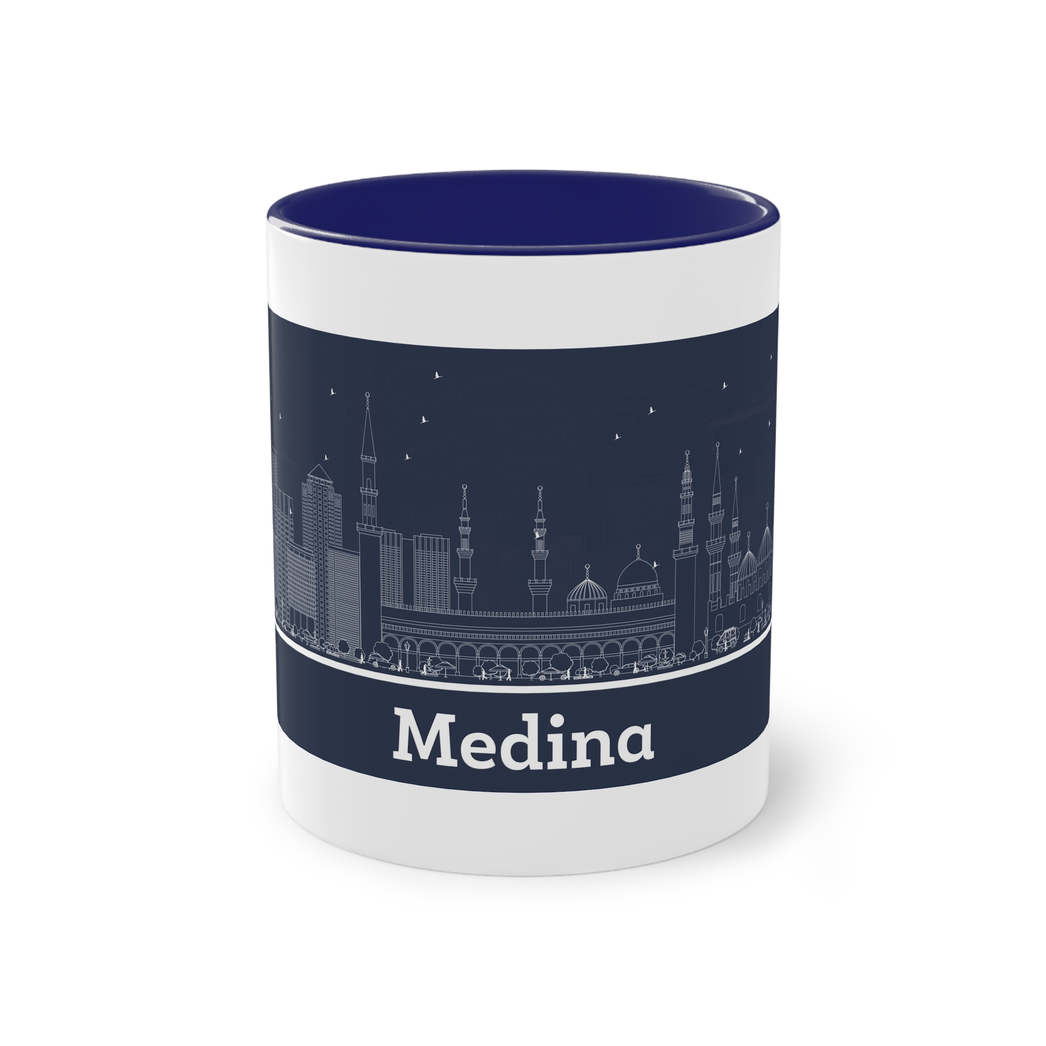 Medina Outline Inverse Two Tone Coffee Mug 11oz - Image 41