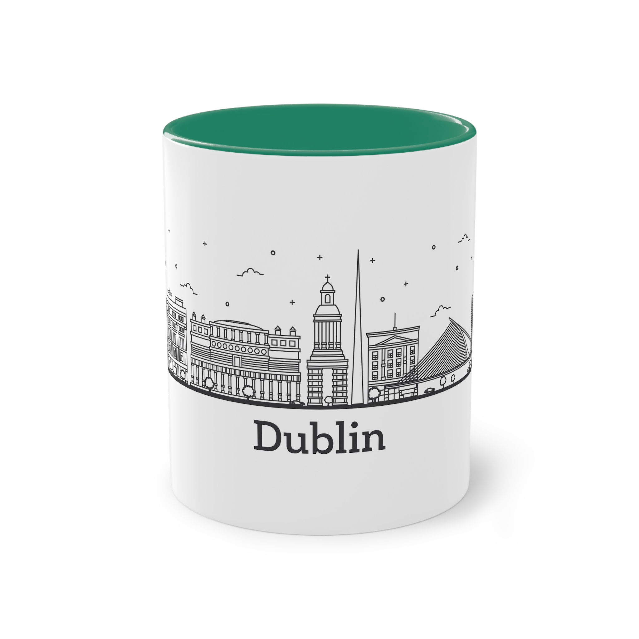 Dublin Outline Bold Two Tone Coffee Mug 11oz - Image 29