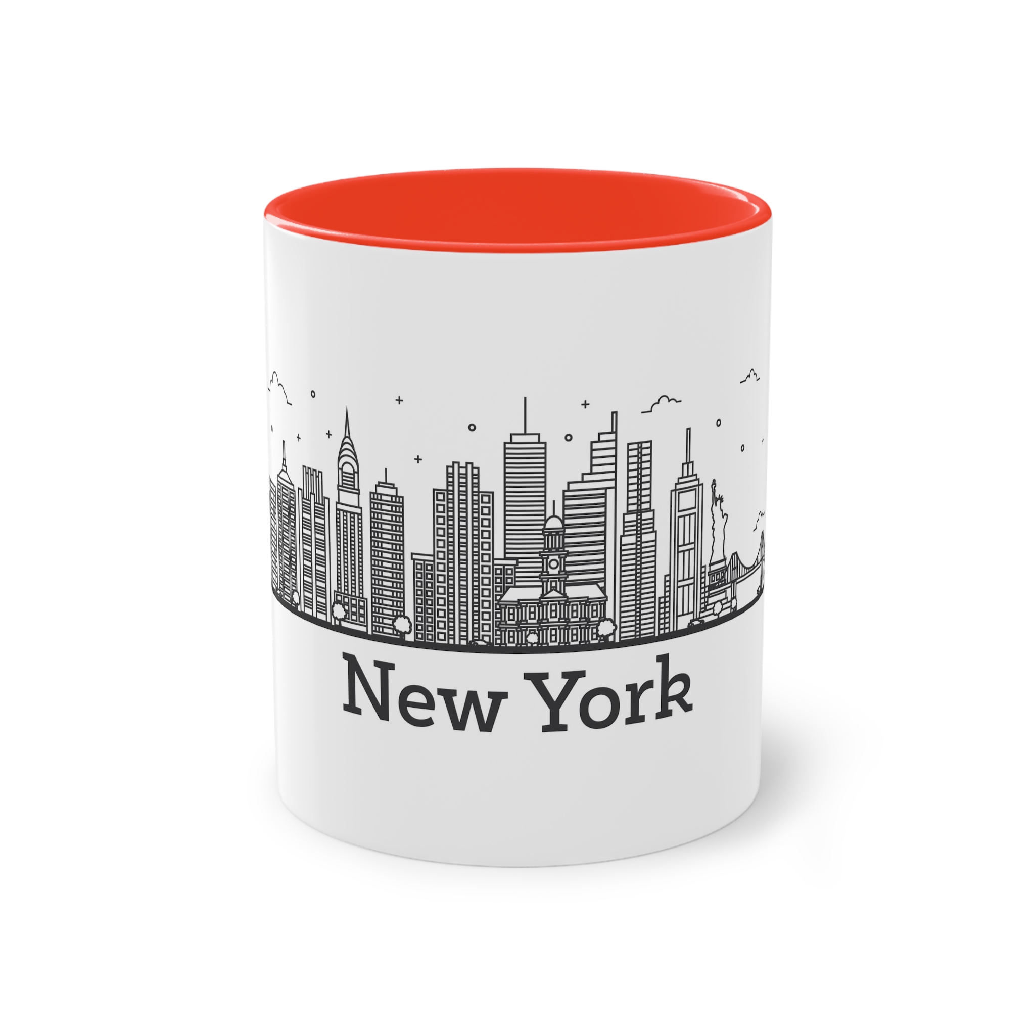New York Outline Bold 2018 Two Tone Coffee Mug 11oz