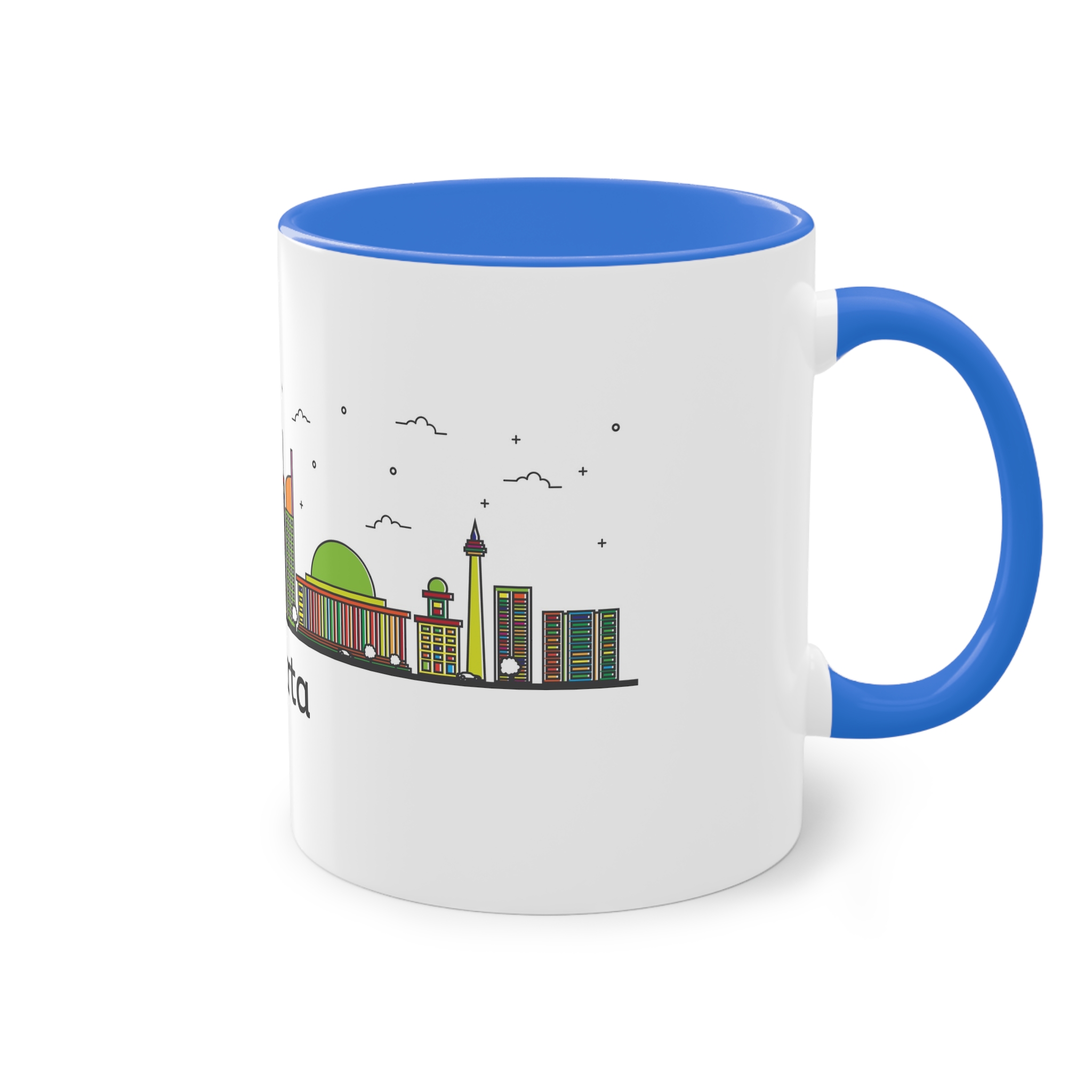 Jakarta Outline Bold Color Two Tone Coffee Mug 11oz - Image 40
