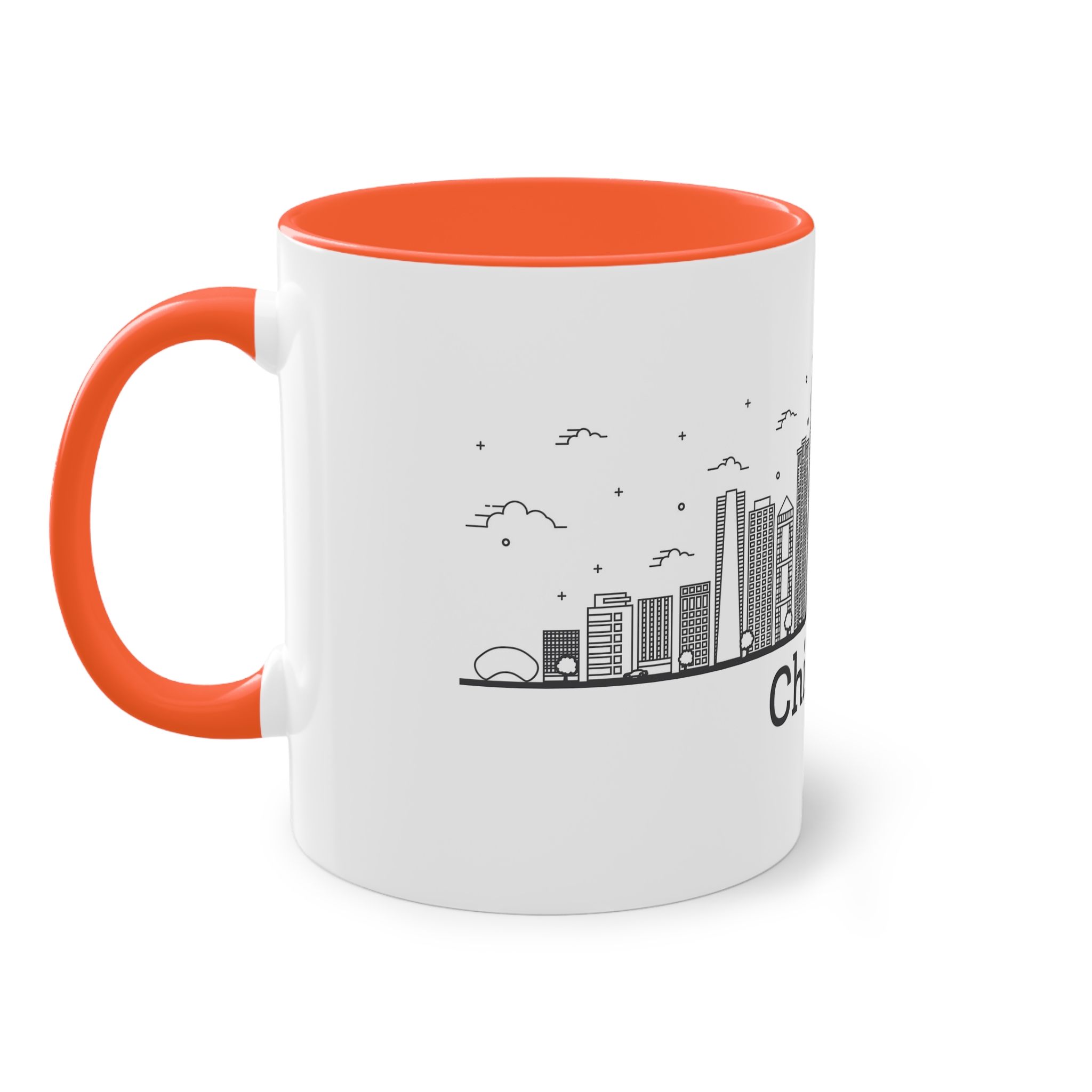Chicago Outline Bold Two Tone Coffee Mug 11oz - Image 15