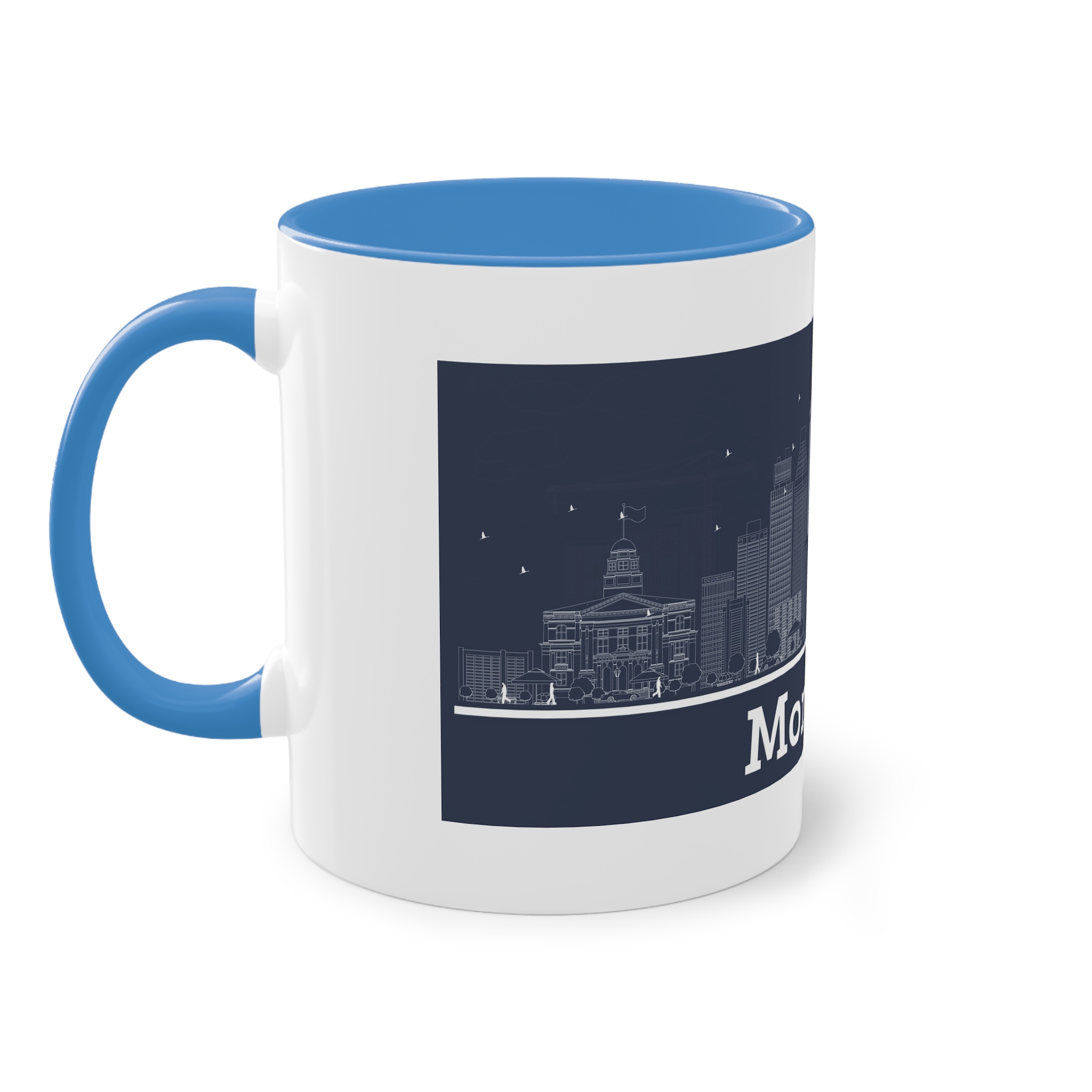 Montreal Outline Inverse Two Tone Coffee Mug 11oz - Image 35