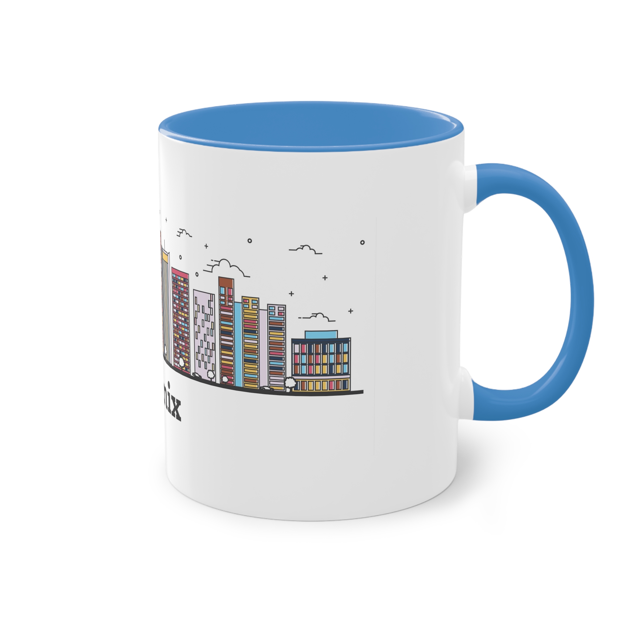 Phoenix Outline Bold Color Two Tone Coffee Mug 11oz - Image 36