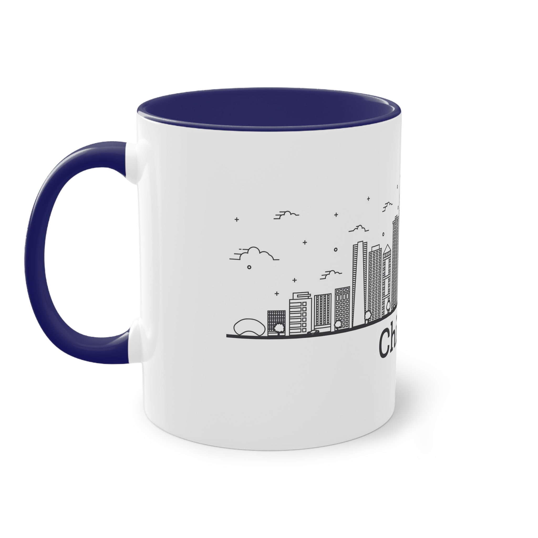 Chicago Outline Bold Two Tone Coffee Mug 11oz - Image 43