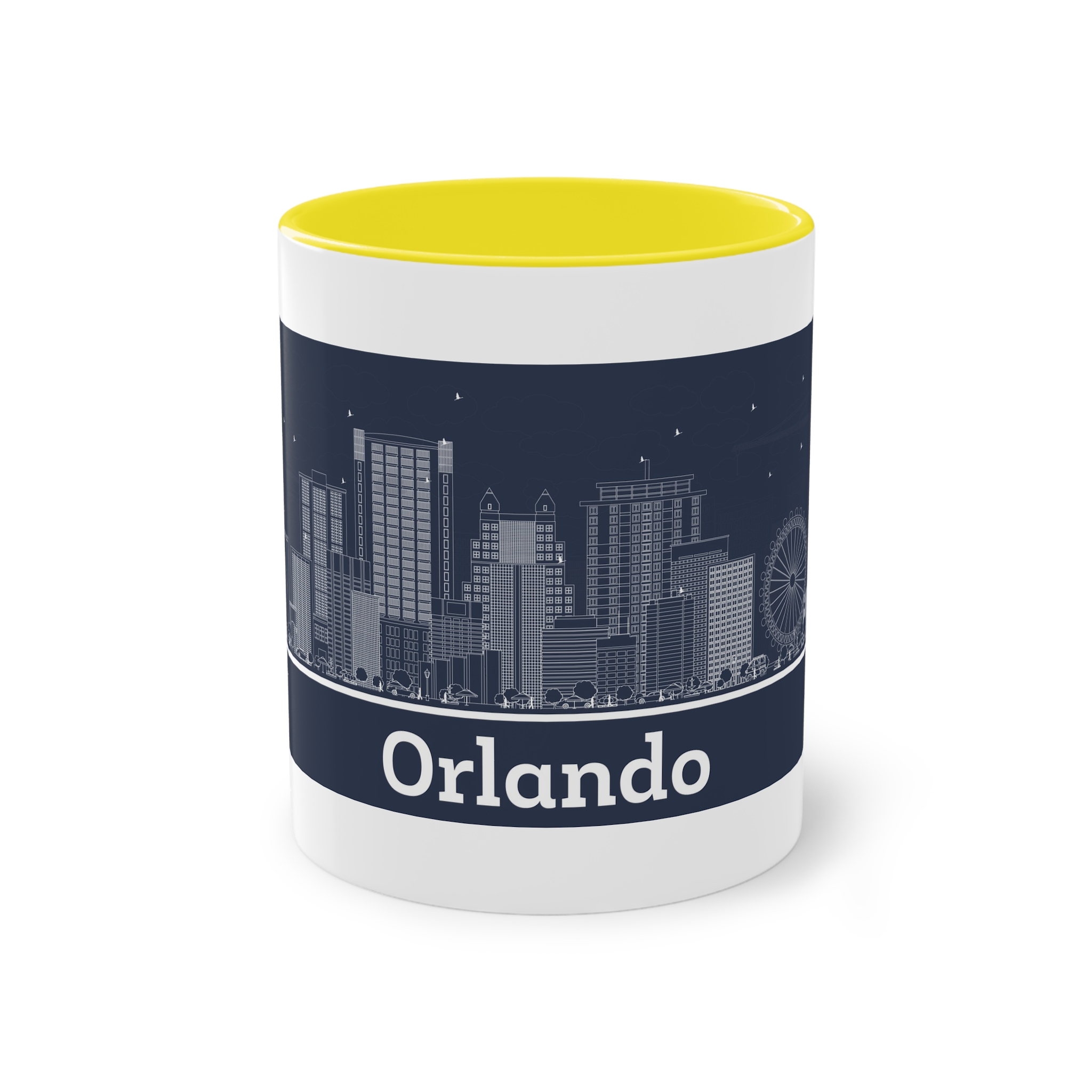 Orlando Outline Inverse Two Tone Coffee Mug 11oz - Image 21