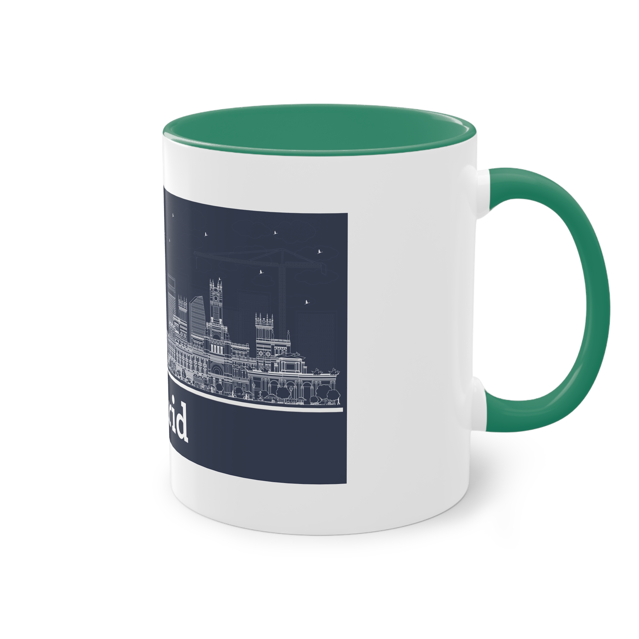 Madrid New Outline Inverse Two Tone Coffee Mug 11oz - Image 32