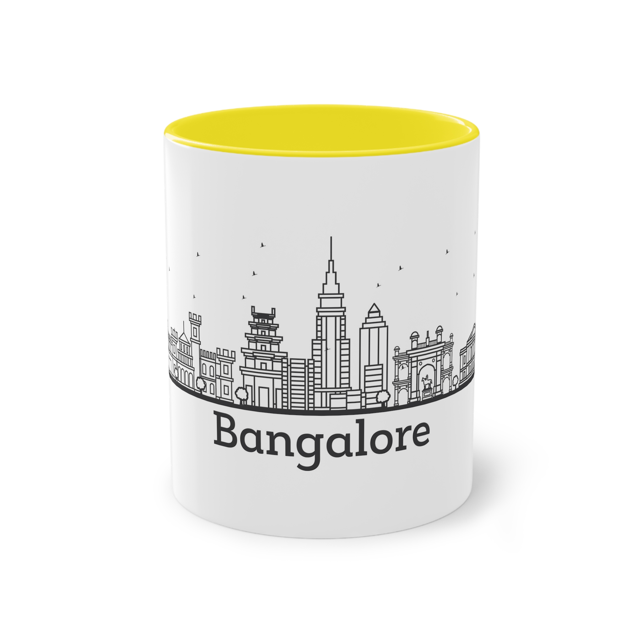 Bangalore Outline Bold Two Tone Coffee Mug 11oz - Image 21