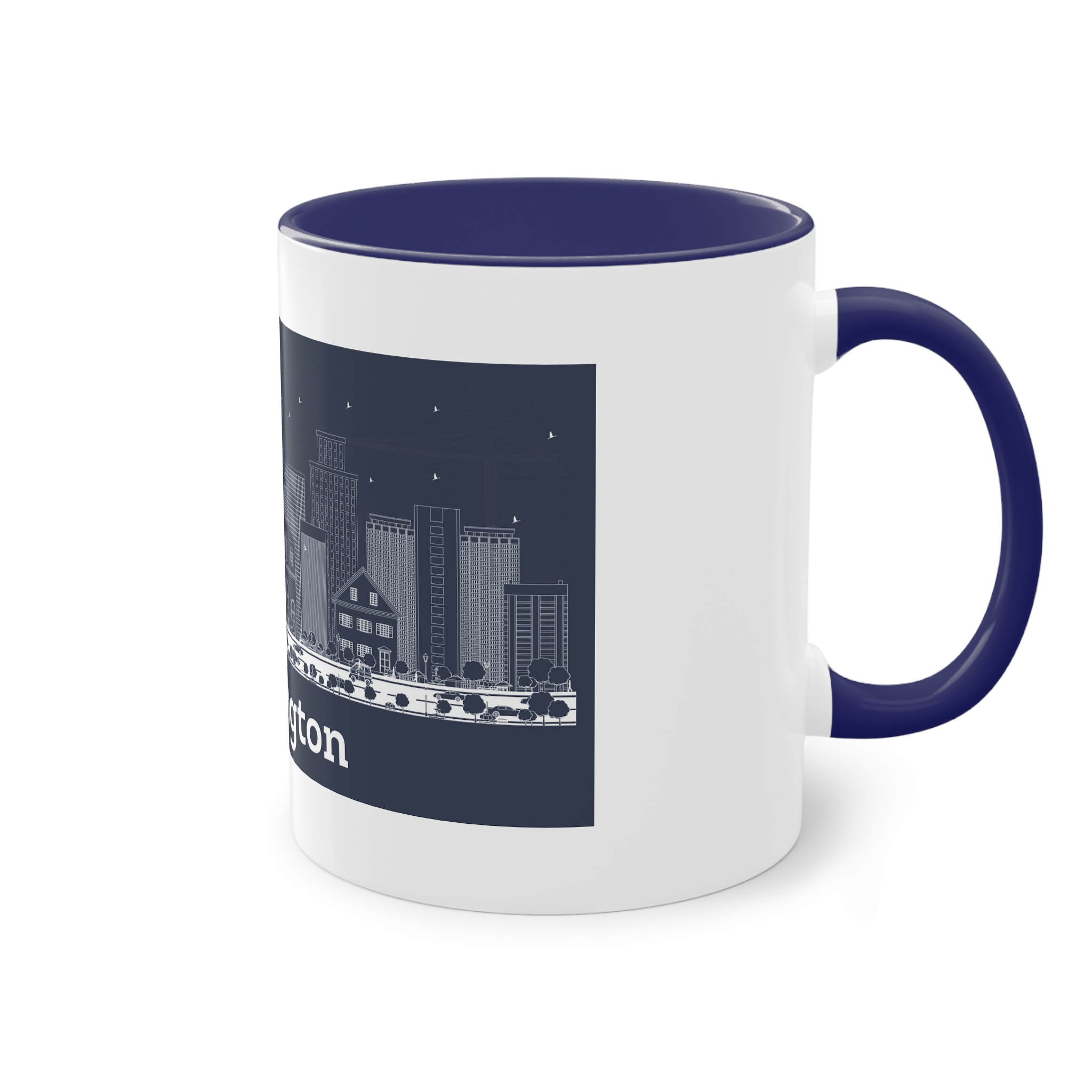 Wilmington Outline Inverse Two Tone Coffee Mug 11oz - Image 44