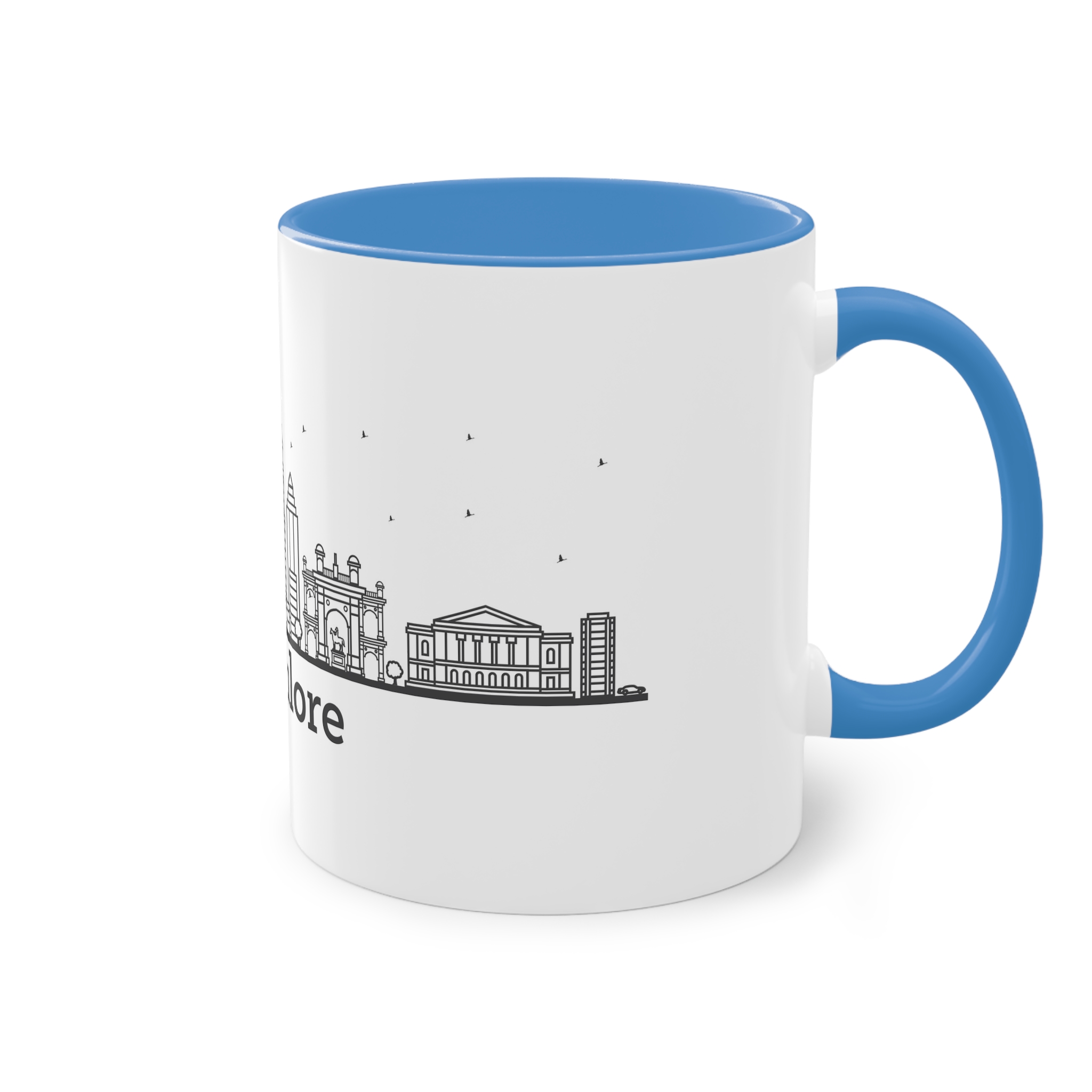 Bangalore Outline Bold Two Tone Coffee Mug 11oz - Image 36