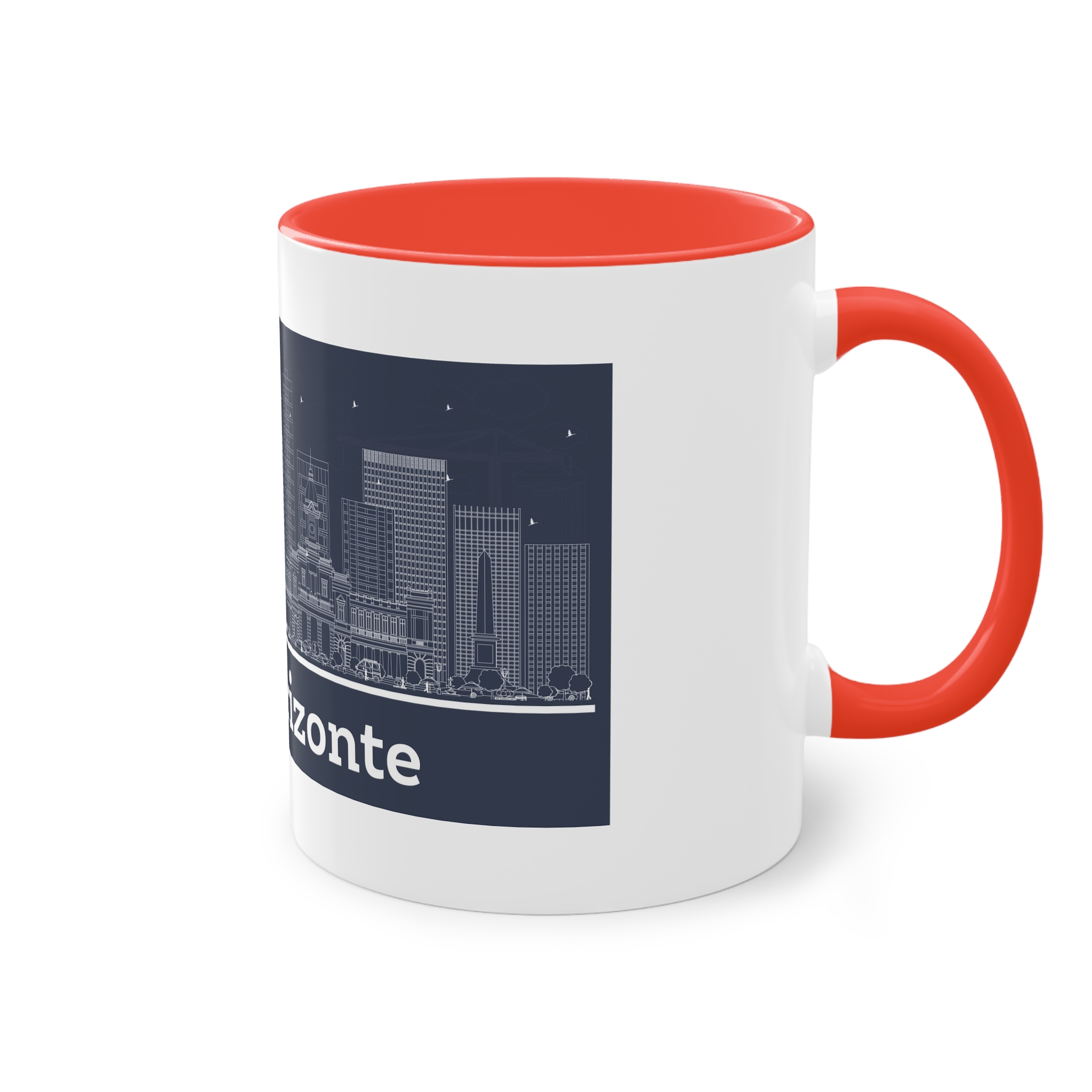 Belo Horizonte Outline Inverse Two Tone Coffee Mug 11oz - Image 4