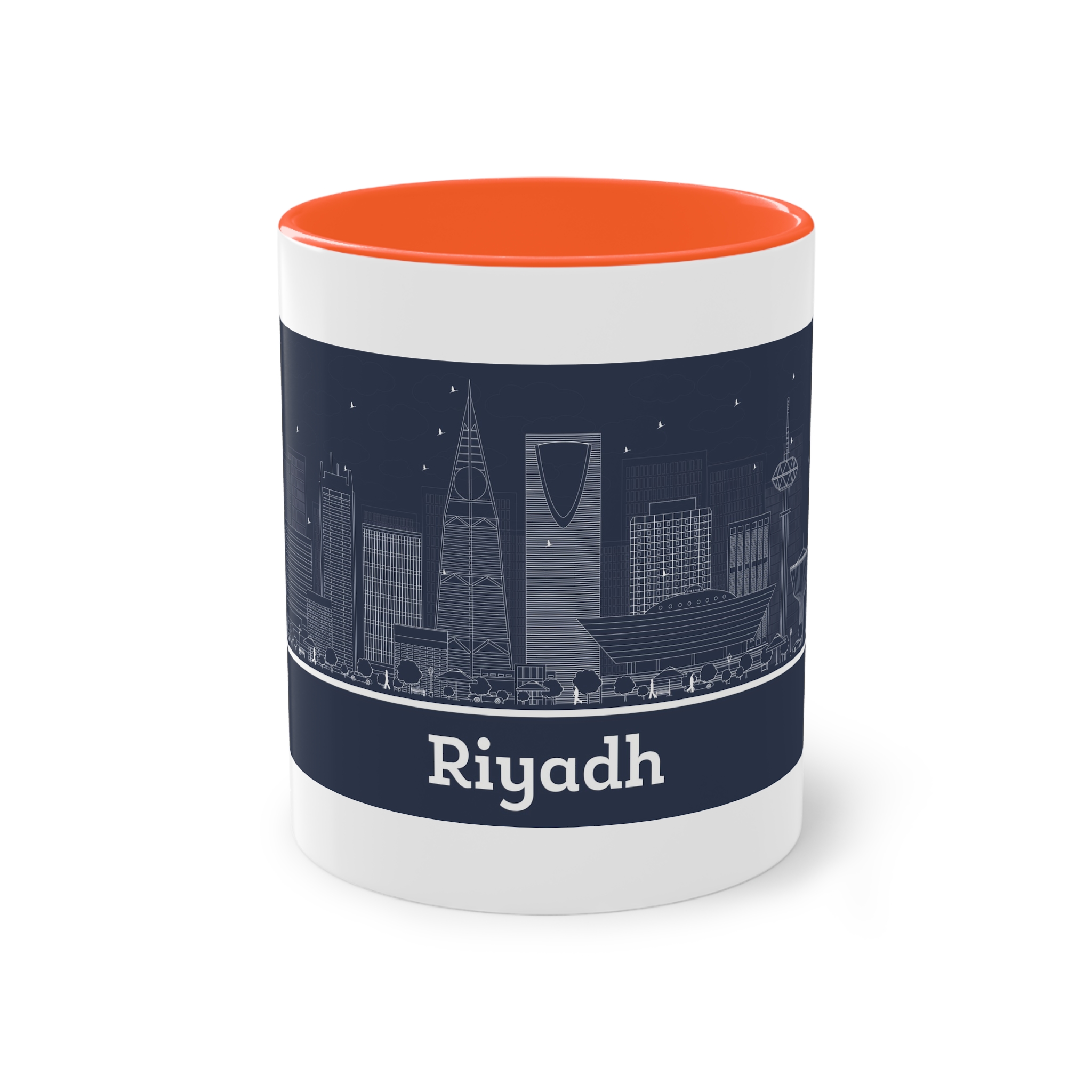 Riyadh Outline Inverse Two Tone Coffee Mug 11oz - Image 13
