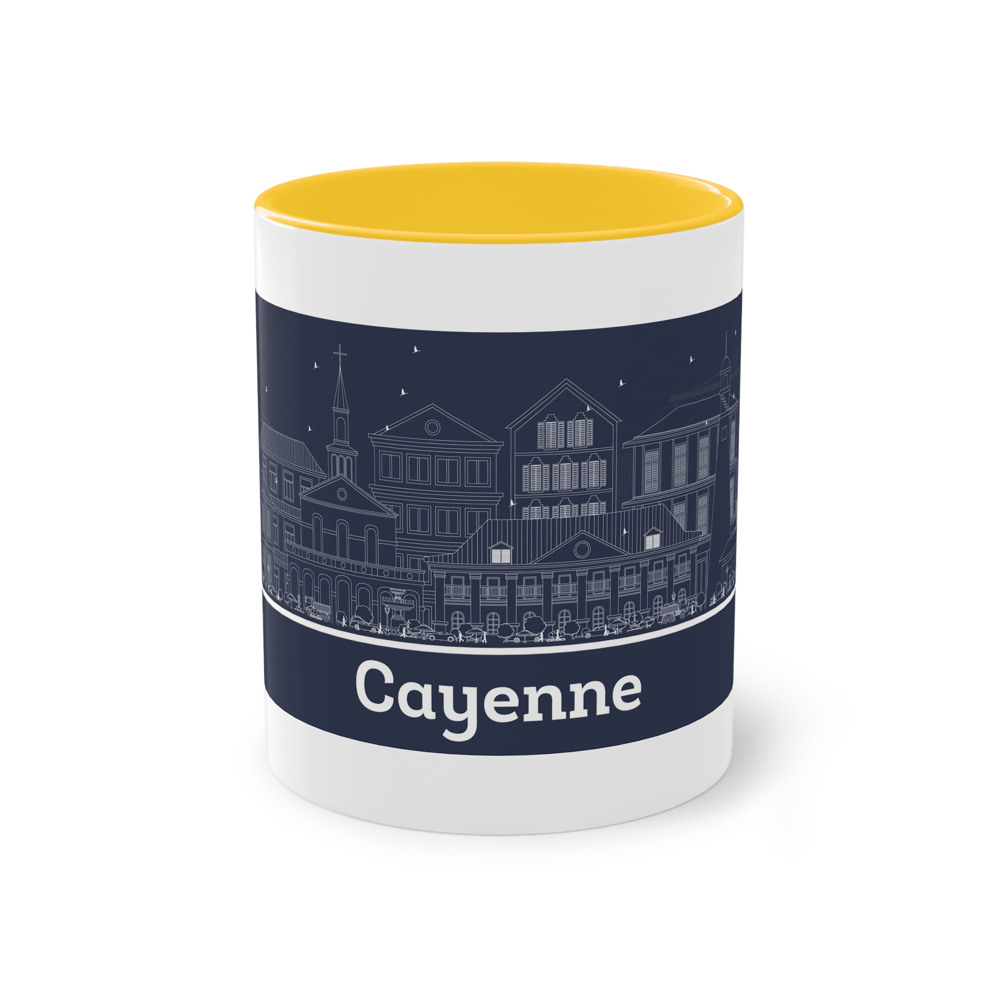 Cayenne Outline Inverse Two Tone Coffee Mug 11oz - Image 17
