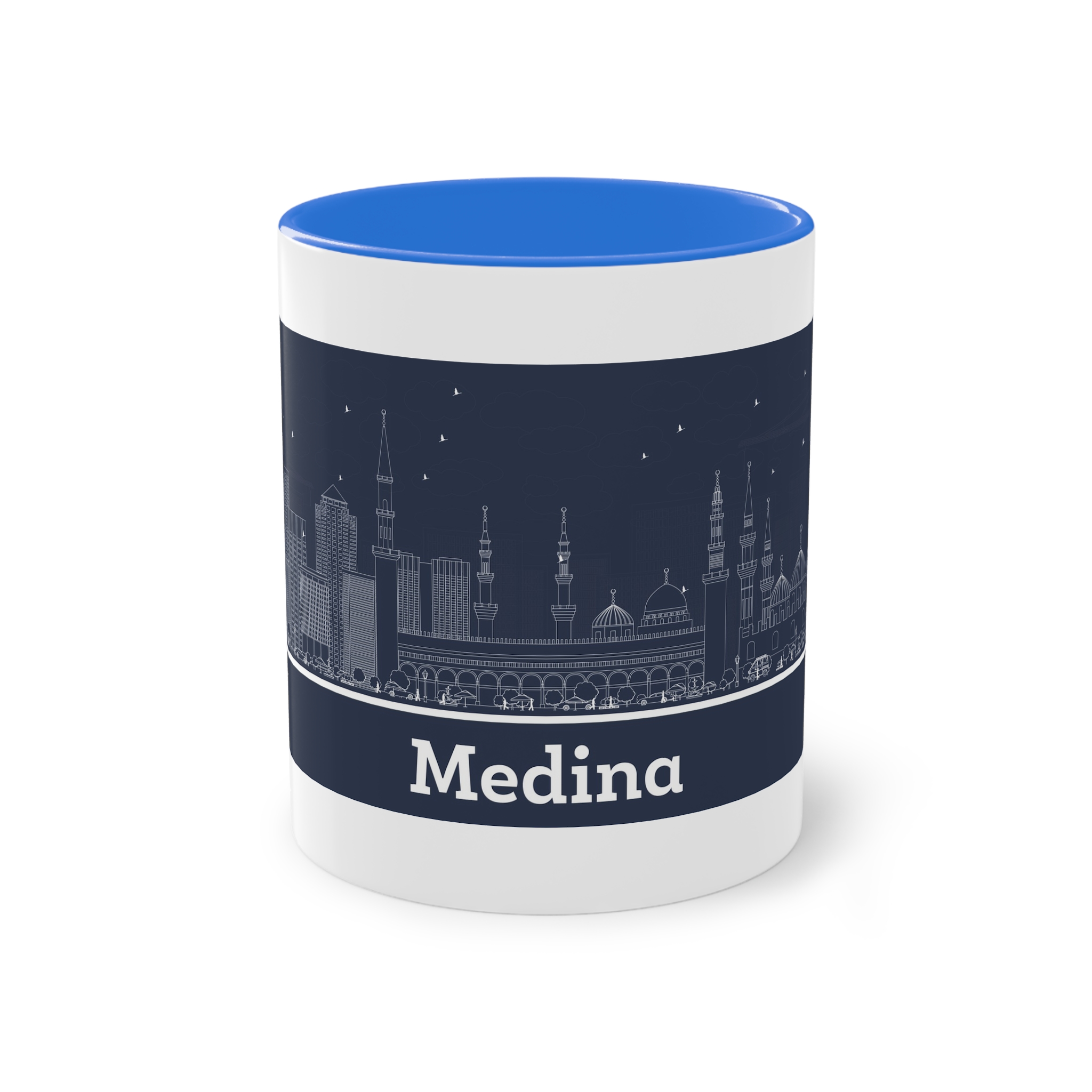 Medina Outline Inverse Two Tone Coffee Mug 11oz - Image 37