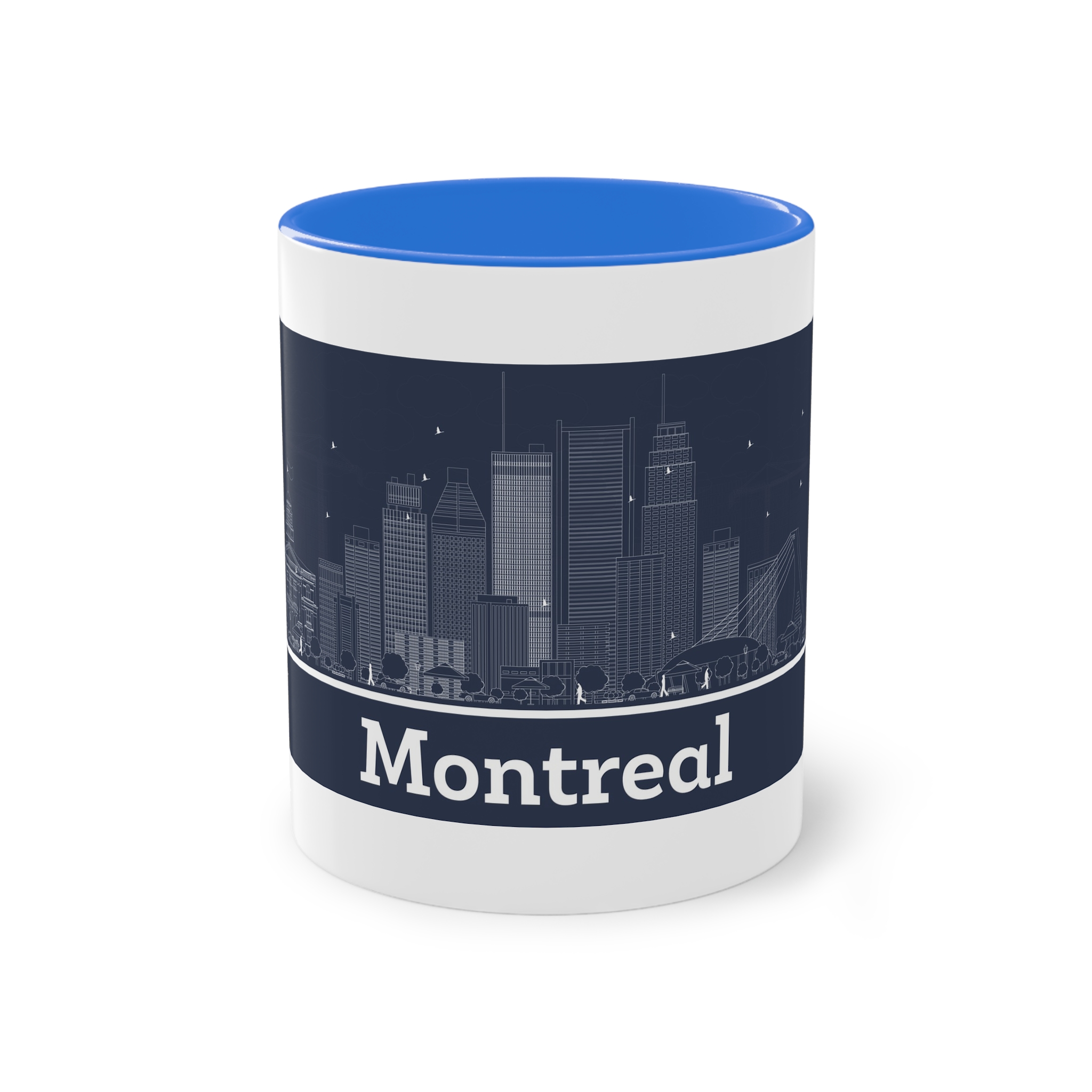 Montreal Outline Inverse Two Tone Coffee Mug 11oz - Image 37