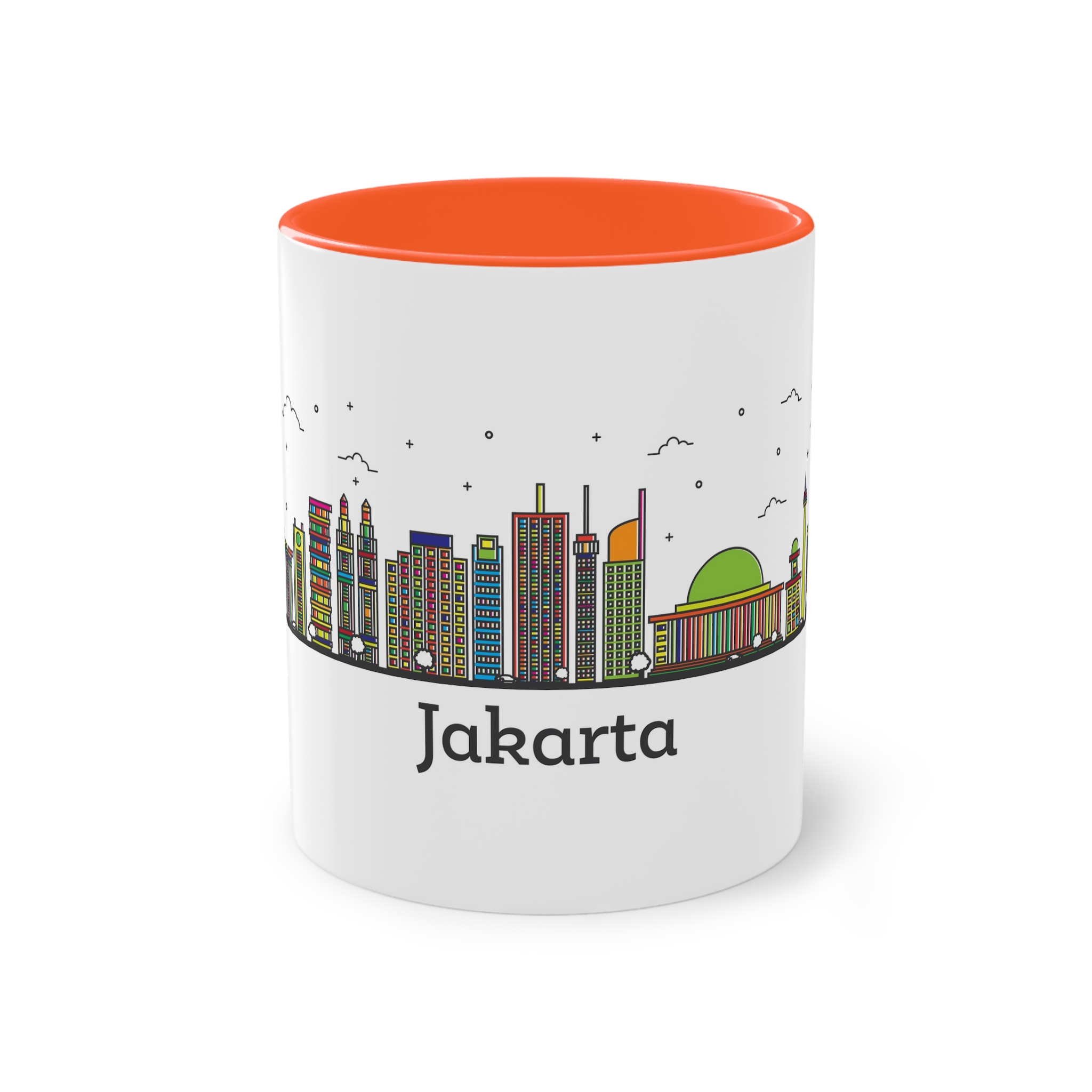 Jakarta Outline Bold Color Two Tone Coffee Mug 11oz - Image 13