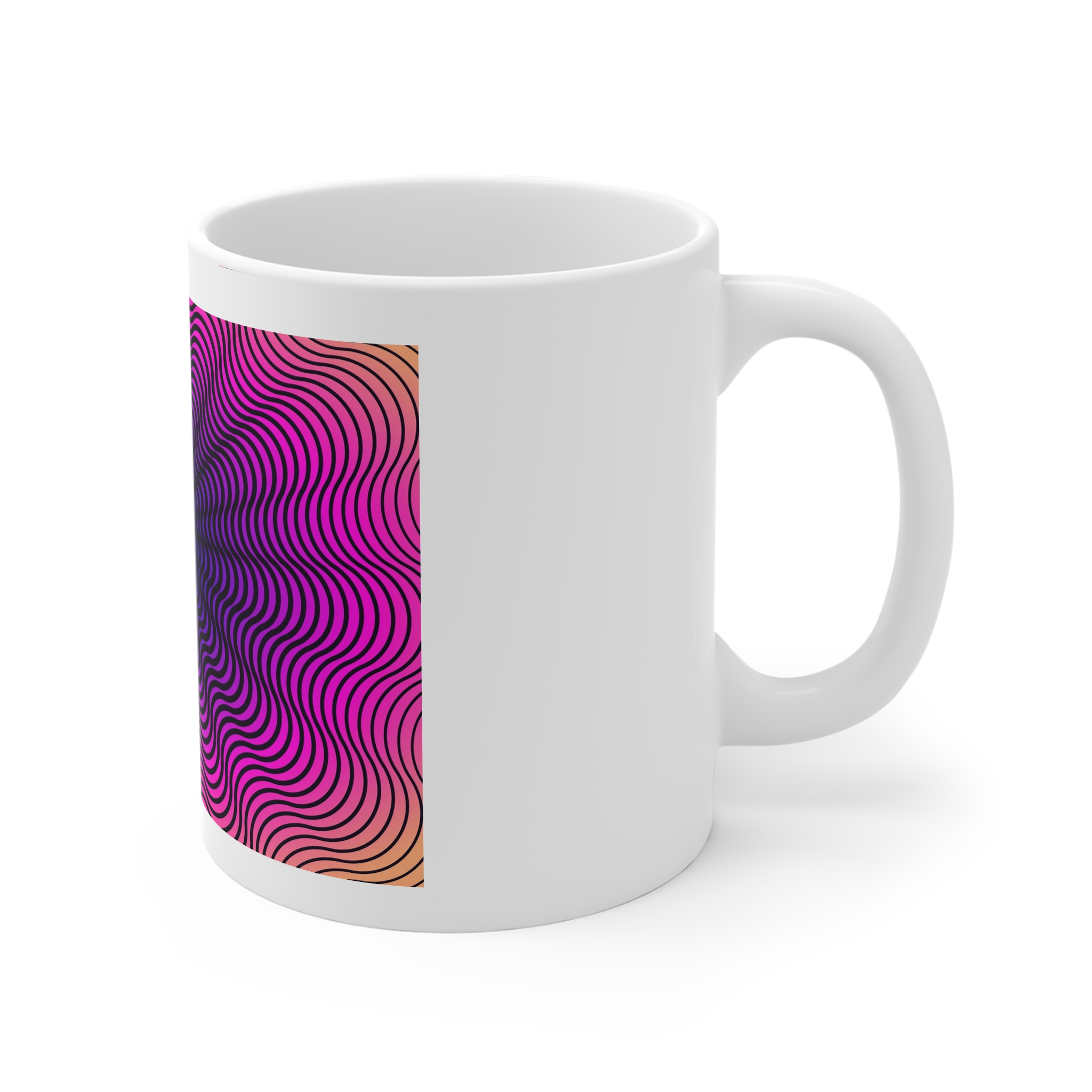 Psychedelic Optical Illusion Background 11oz White Mug - Image 3
