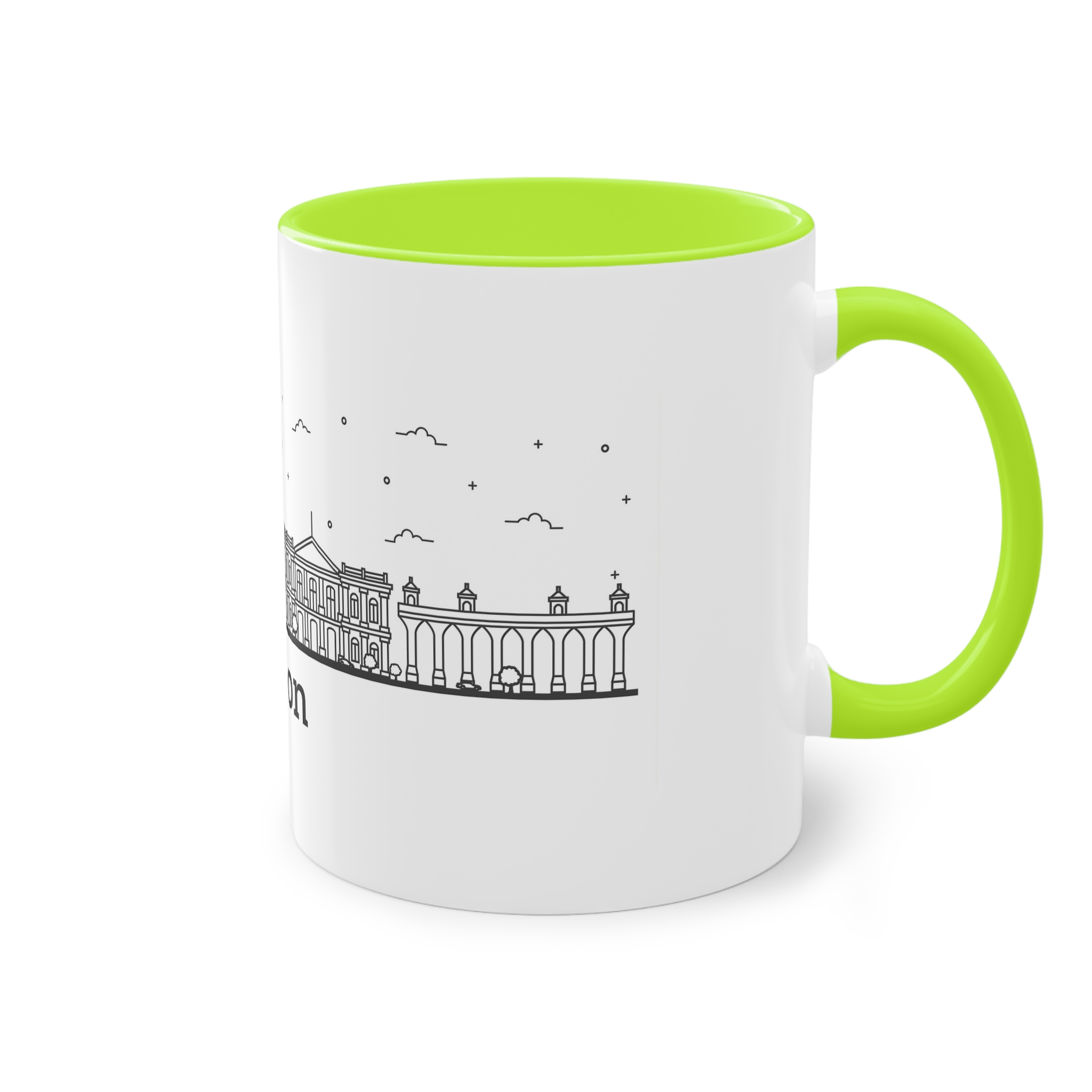 Lisbon Outline Bold Two Tone Coffee Mug 11oz - Image 28