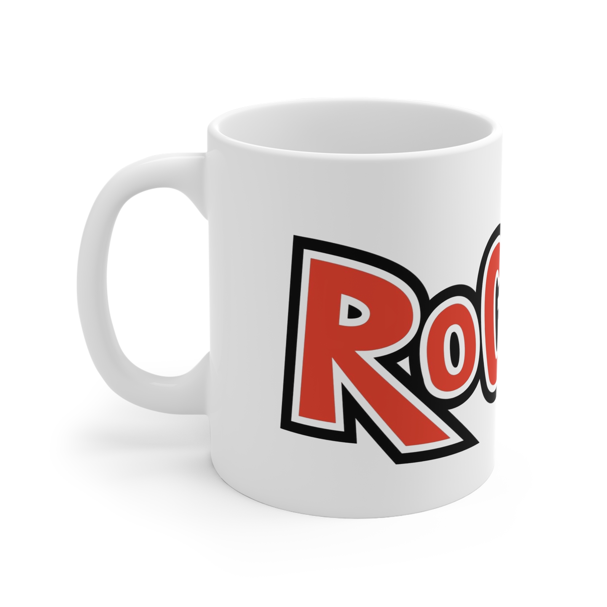Rock Logo Decorative Font Word Music Typography 11oz White Mug - Image 2