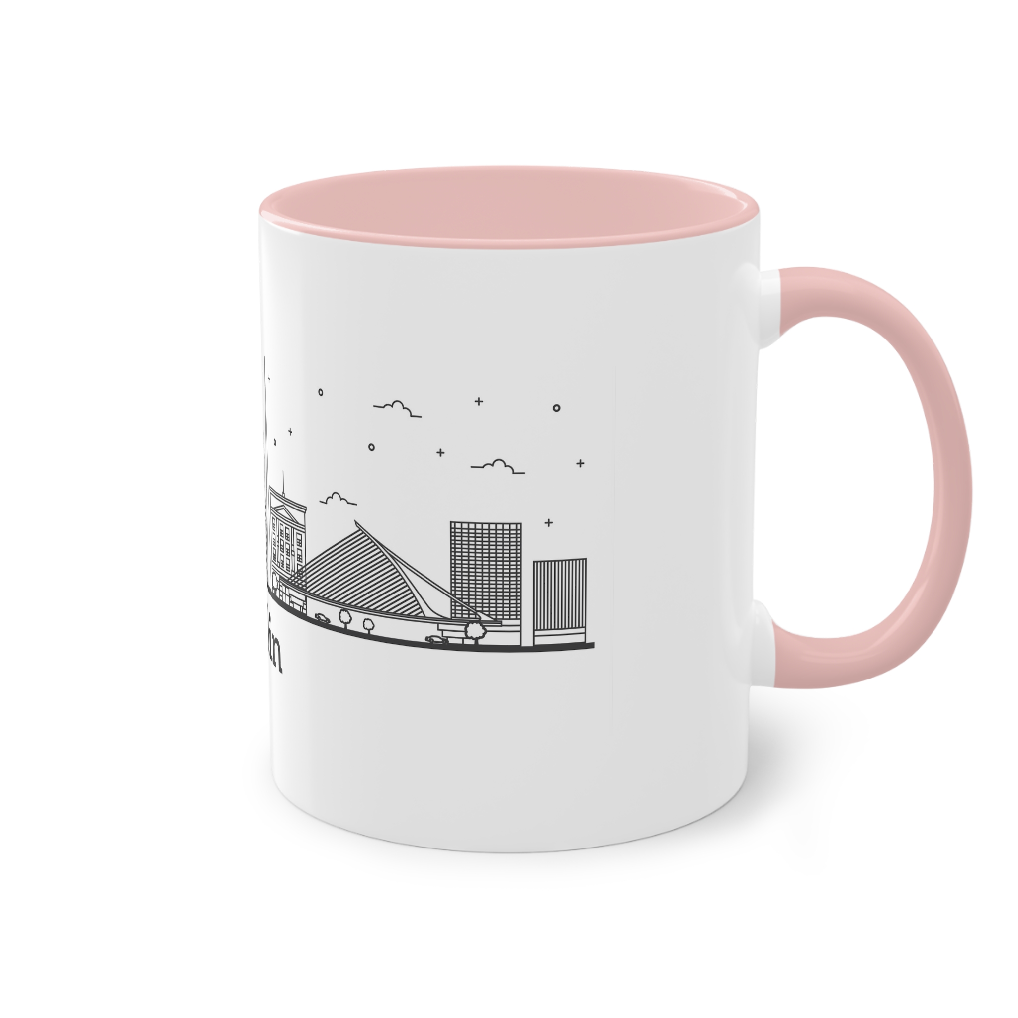 Dublin Outline Bold Two Tone Coffee Mug 11oz - Image 48
