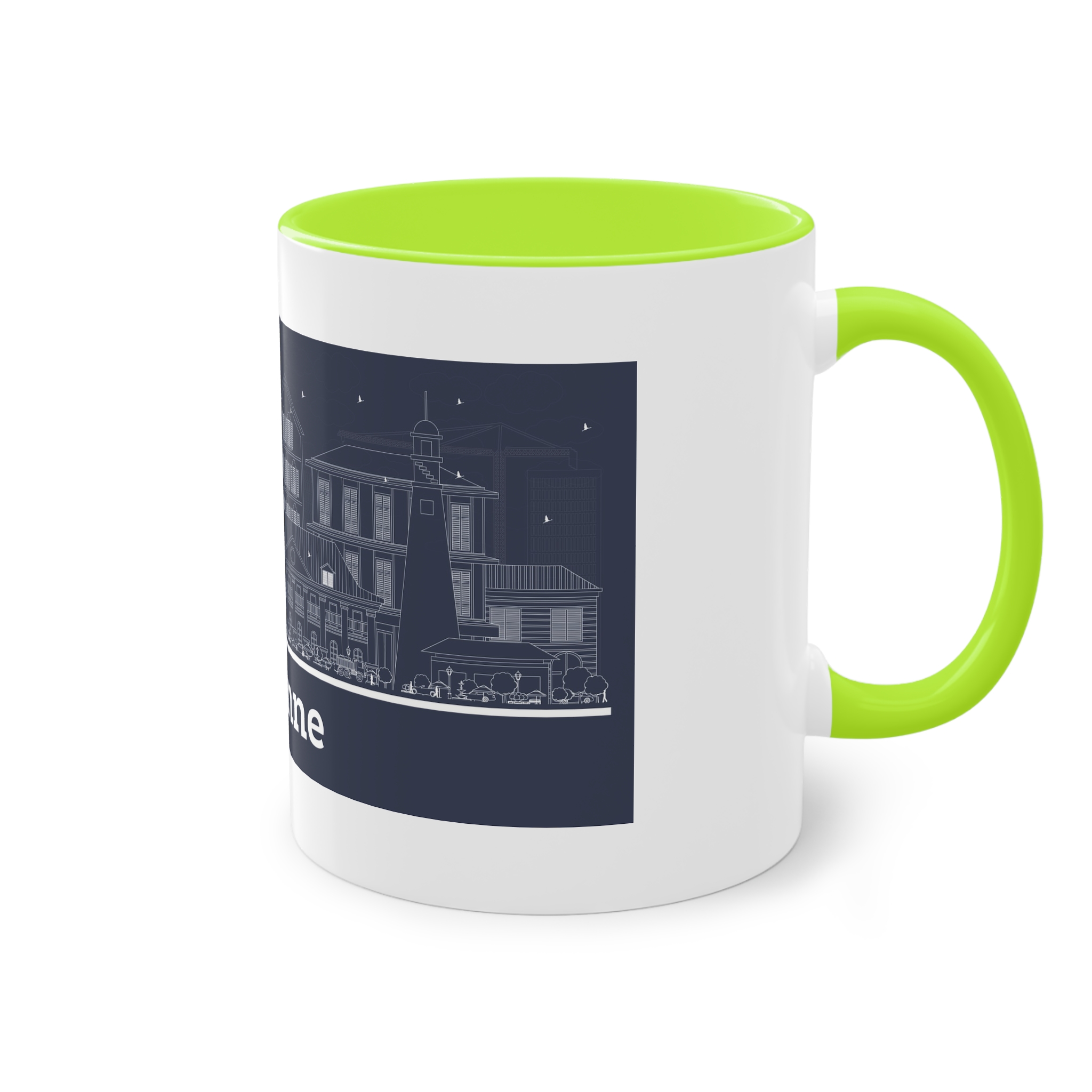 Cayenne Outline Inverse Two Tone Coffee Mug 11oz - Image 28
