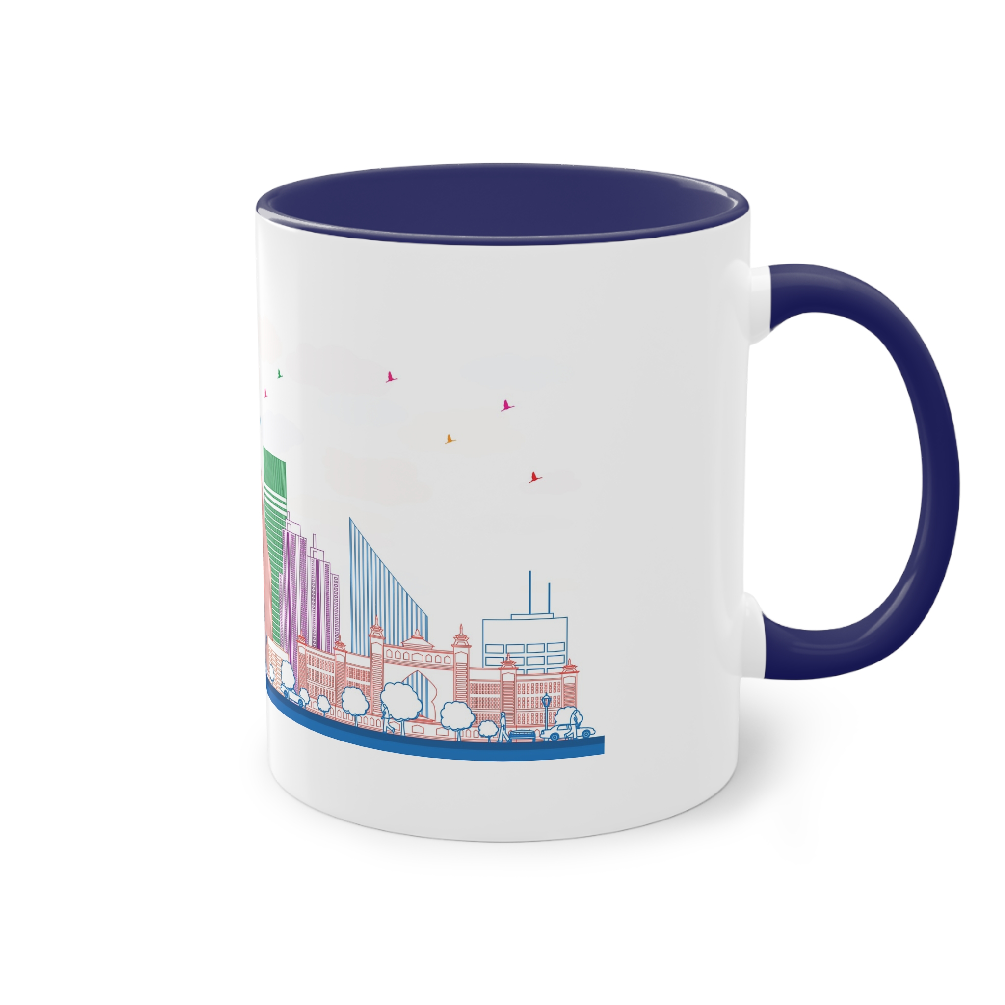 Dubai Outline Color Two Tone Coffee Mug 11oz - Image 44